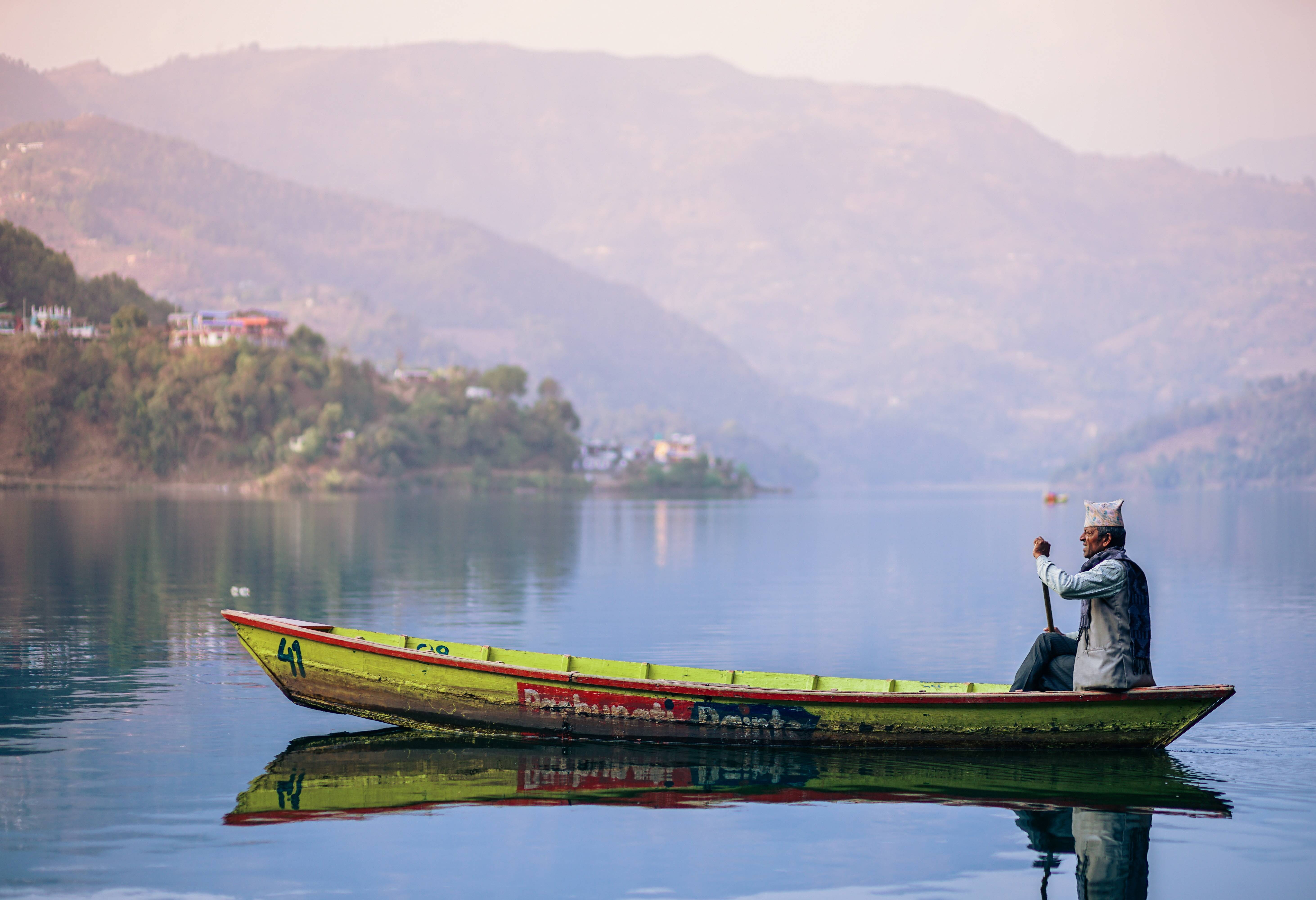 Pokhara lake in Nepal