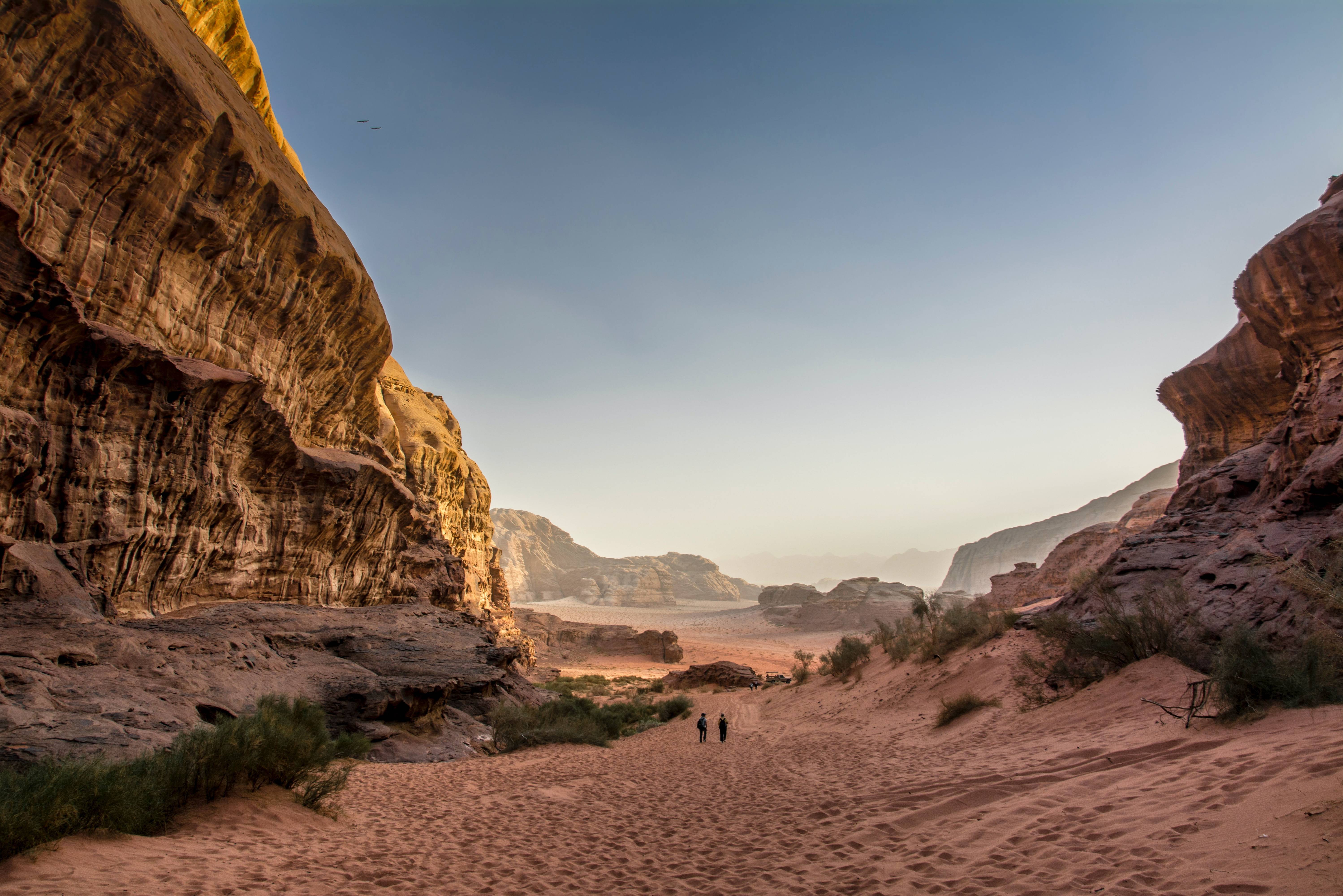 Prachtig woestijnlandschap in de Wadi Rum woestijn in Jordanie