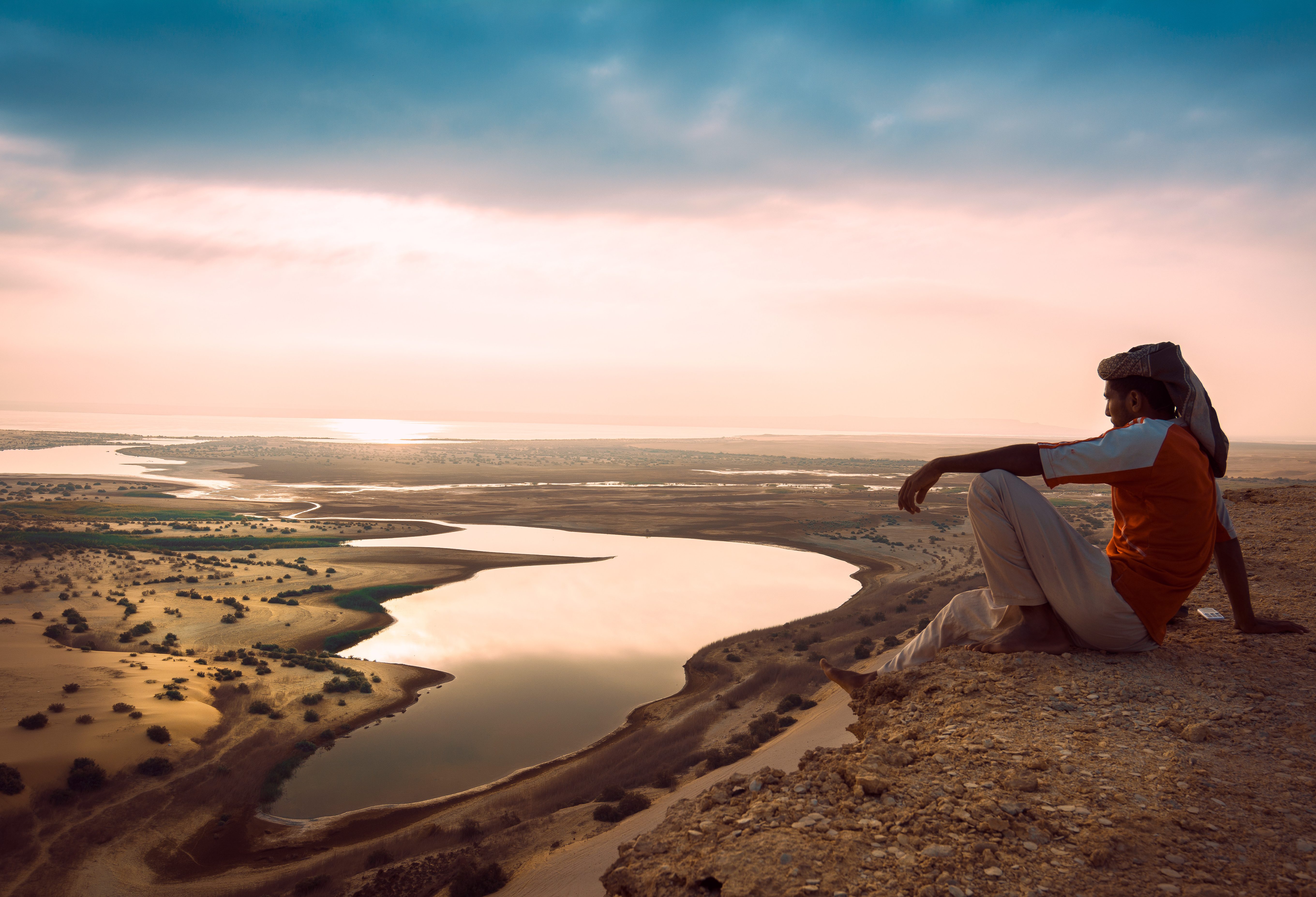 El Fayoum Oase in de woestijn van Egypte