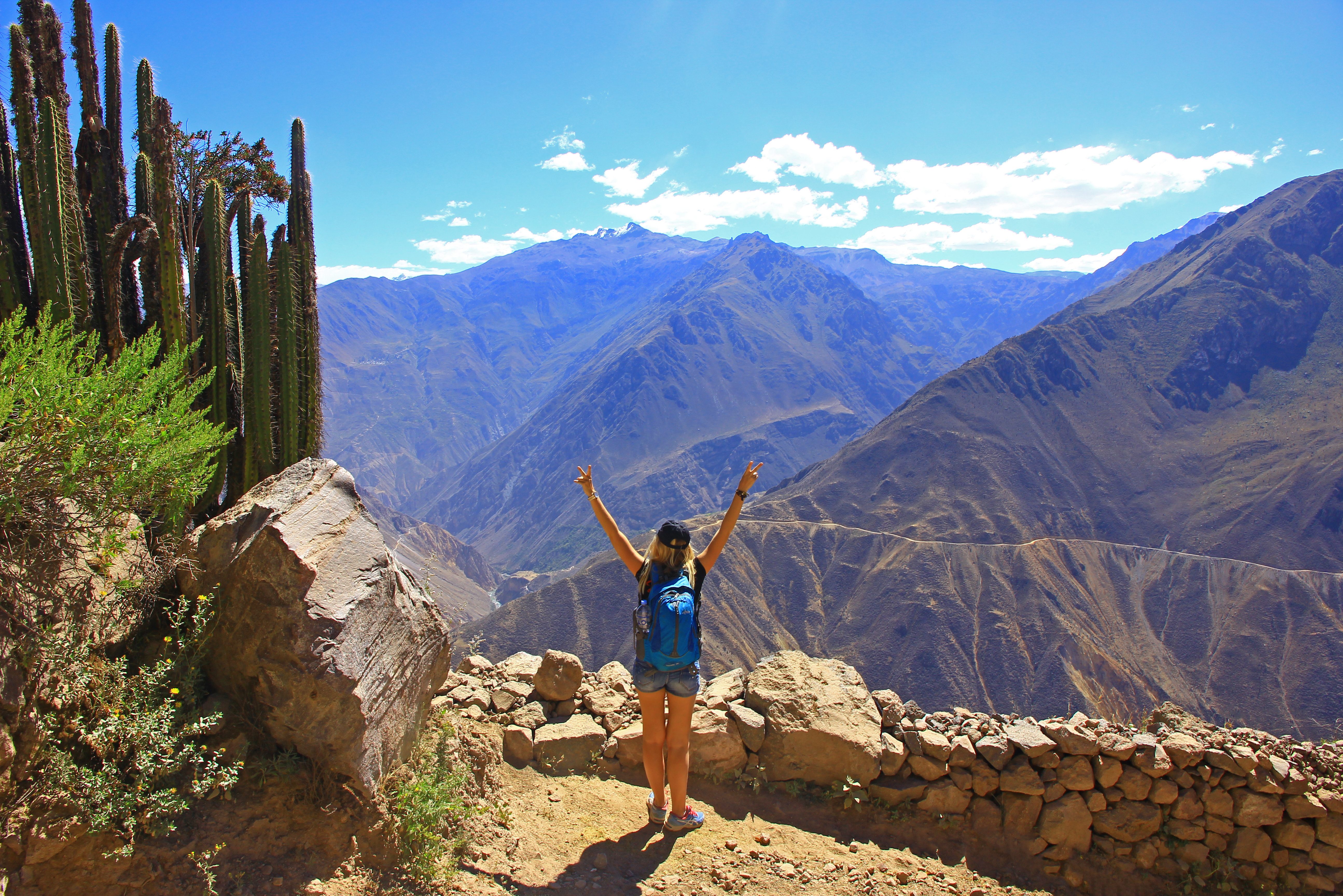 Uitzicht over de Colca Canyon in Peru