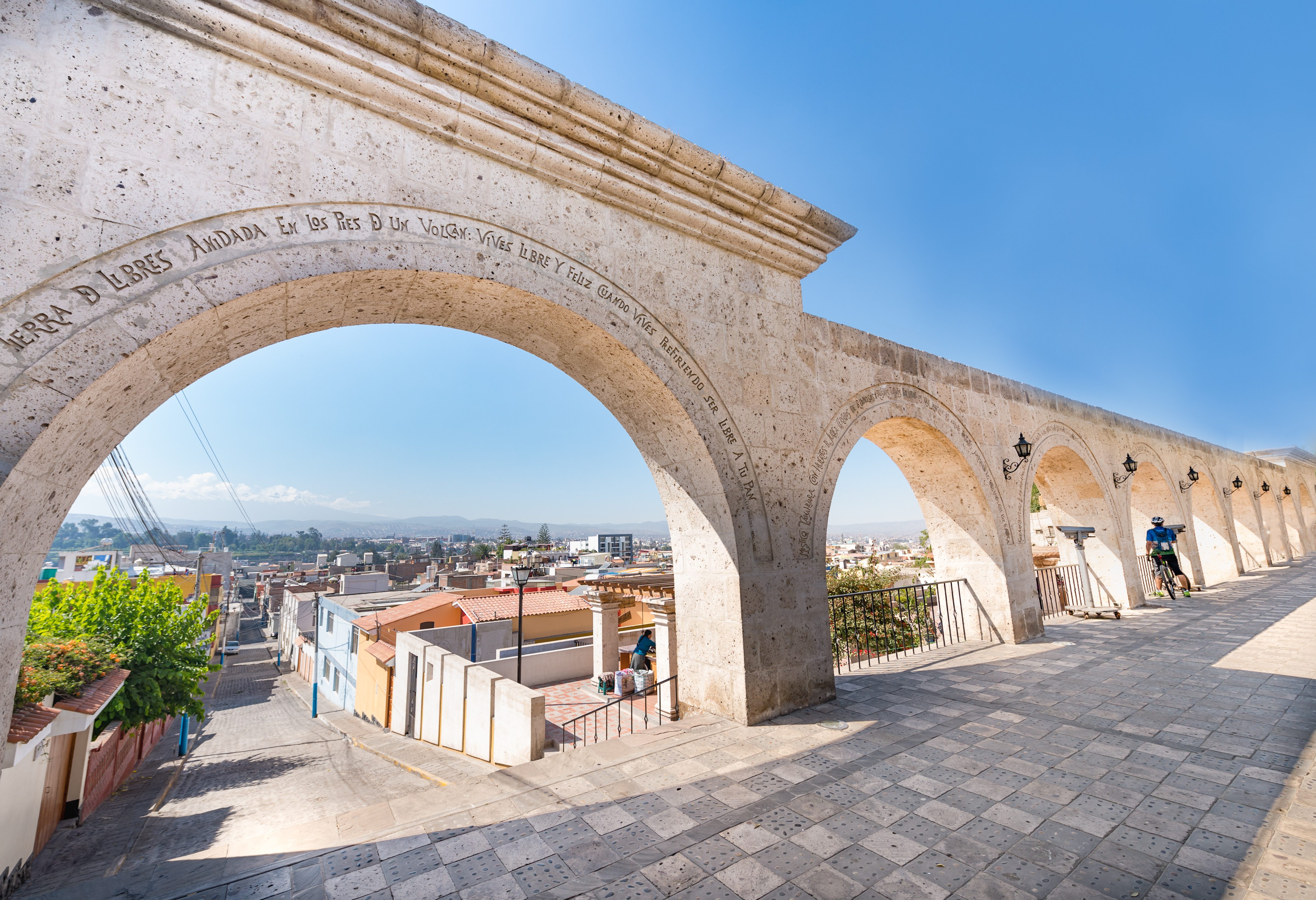 Uitkijkpunt op Yanahuara Plaza in Arequipa in Peru