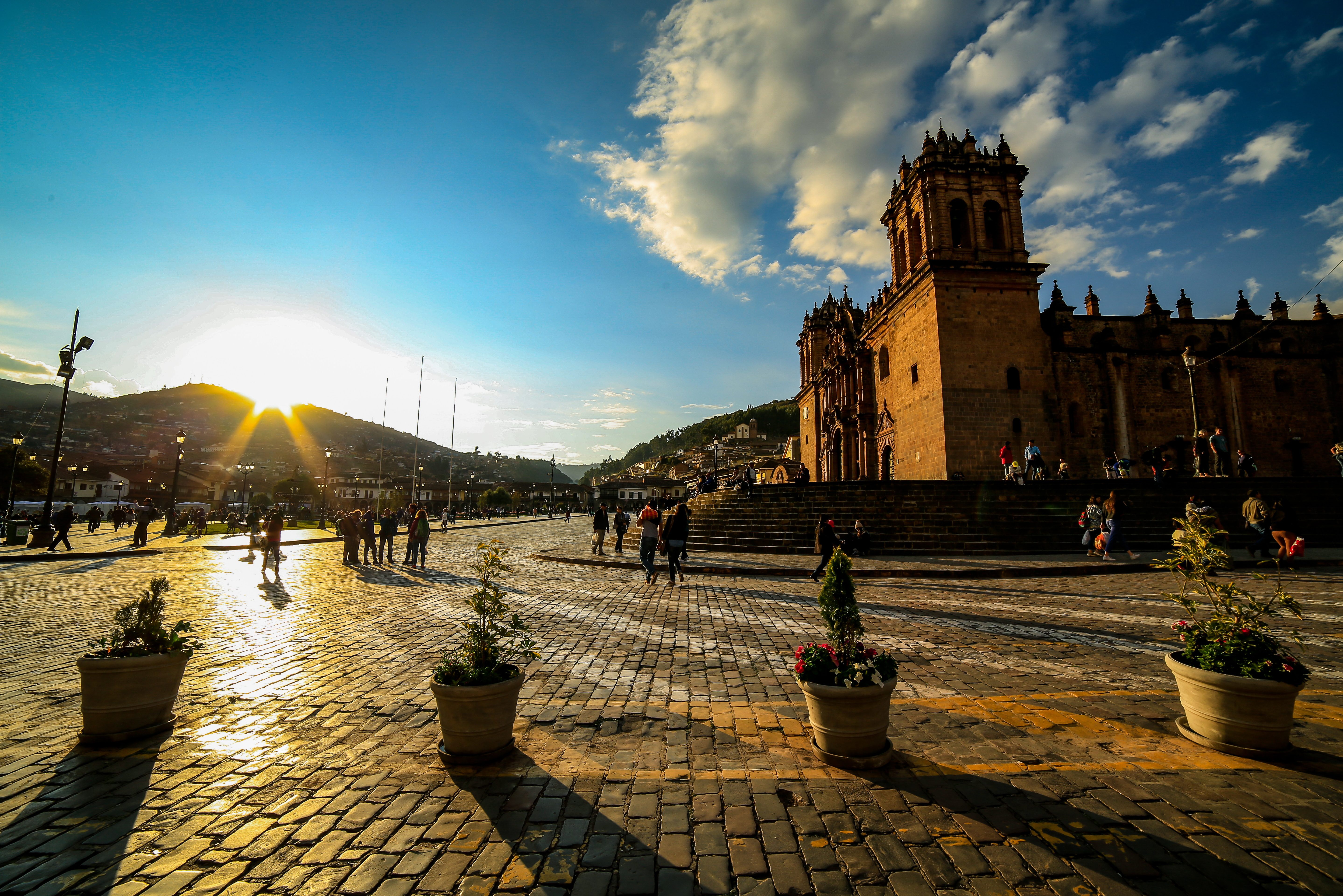Plaza de Armas in sfeervol Cusco in Peru