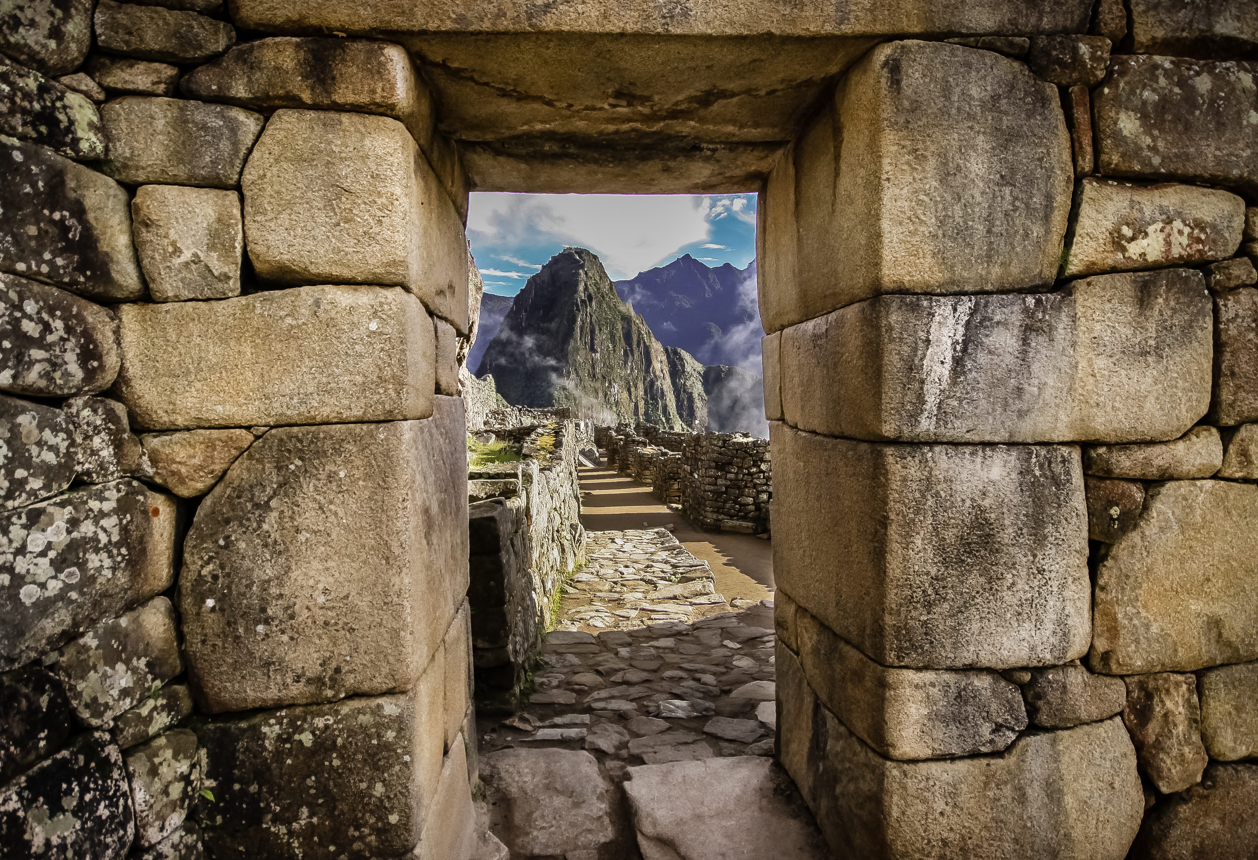 Doorkijkje in Machu Picchu in Peru
