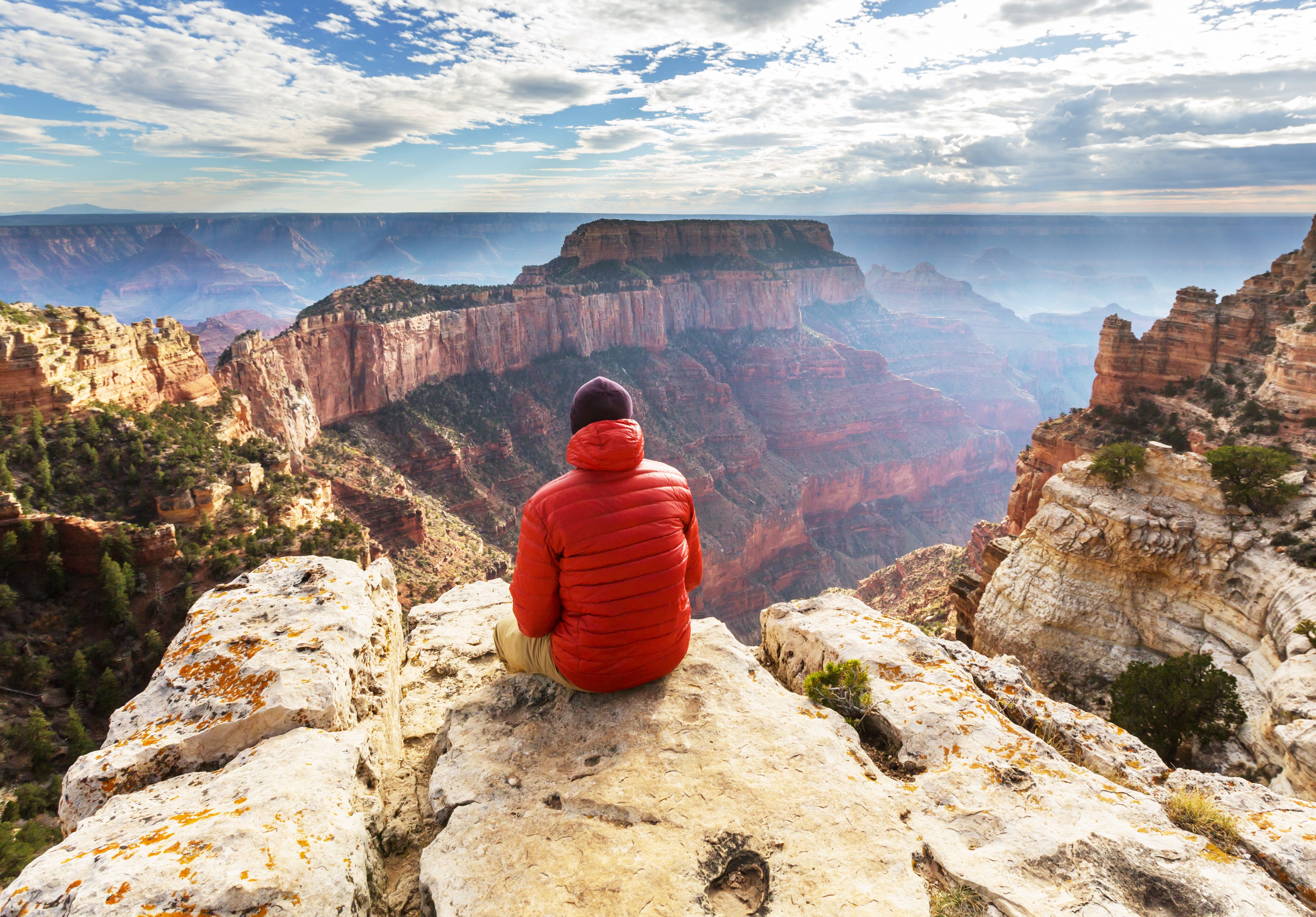 Genieten van het spectaculaire uitzicht over de Grand Canyon, Amerika
