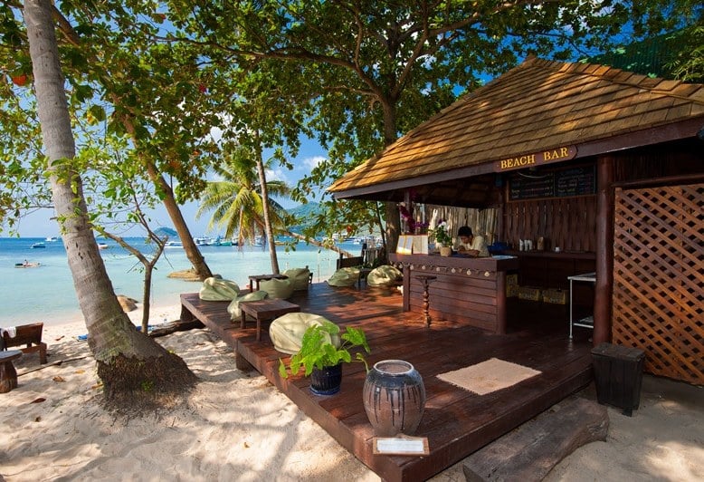 Beach bar van Sensi Paradise Resort op Koh Tao in Thailand