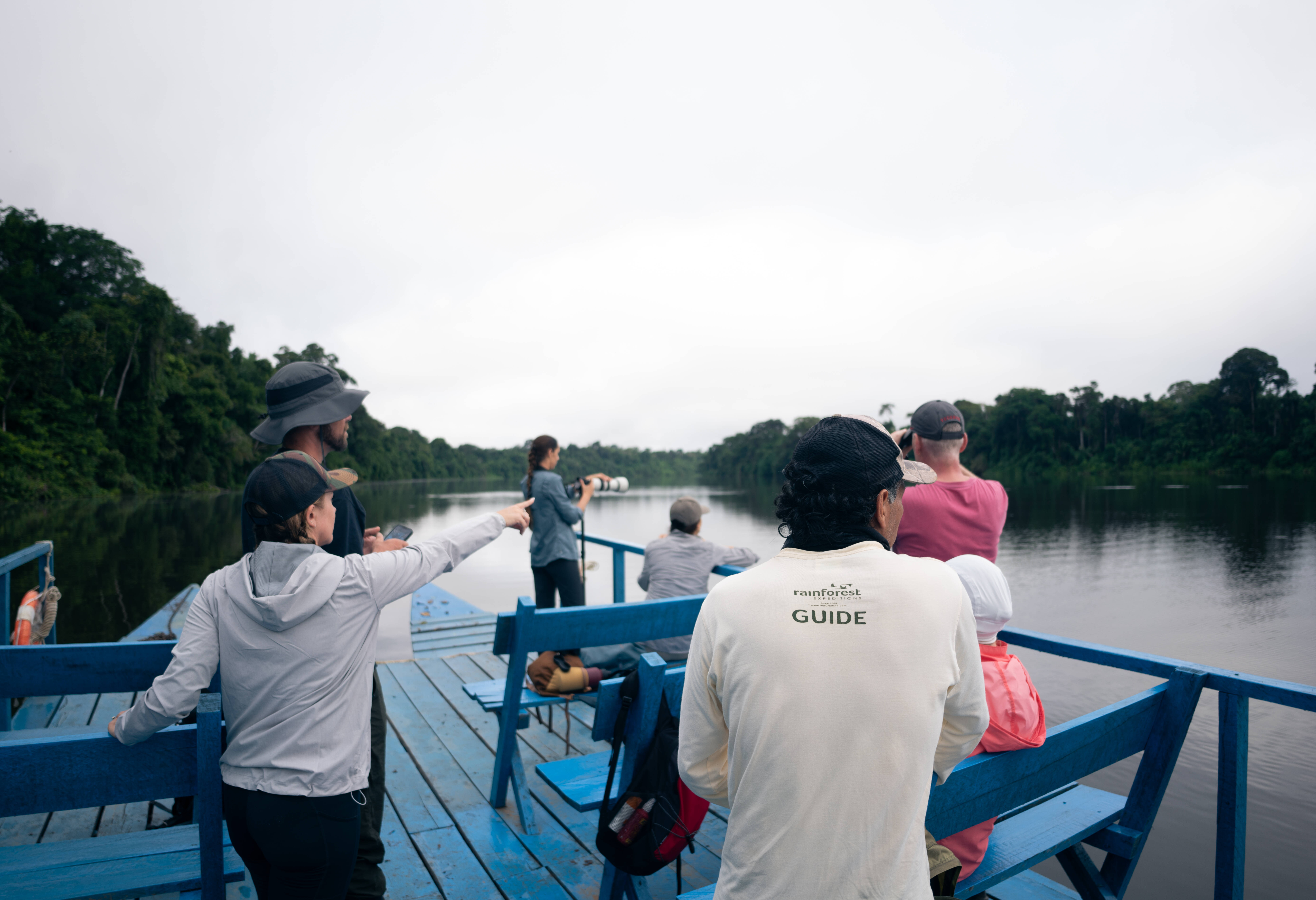 Boottocht over Oxbow Lake in de Amazone in Peru