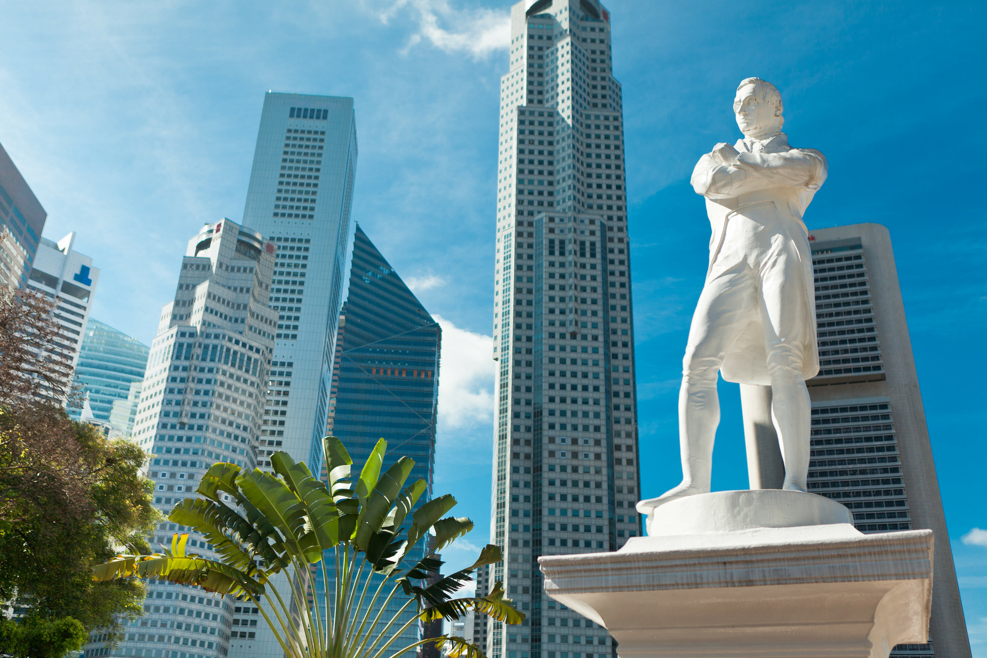 Beeld van Sir Stamford Raffles in Singapore