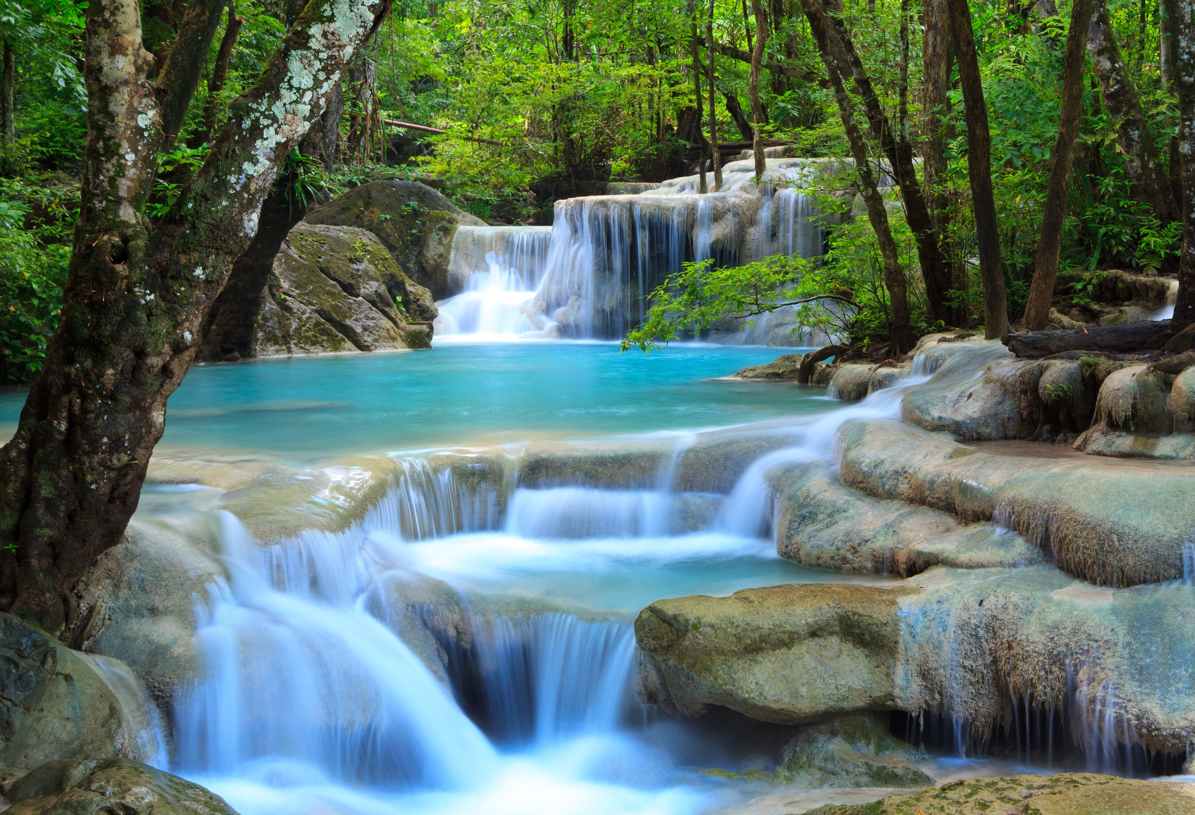 Erawan watervallen Kanchanaburi Thailand