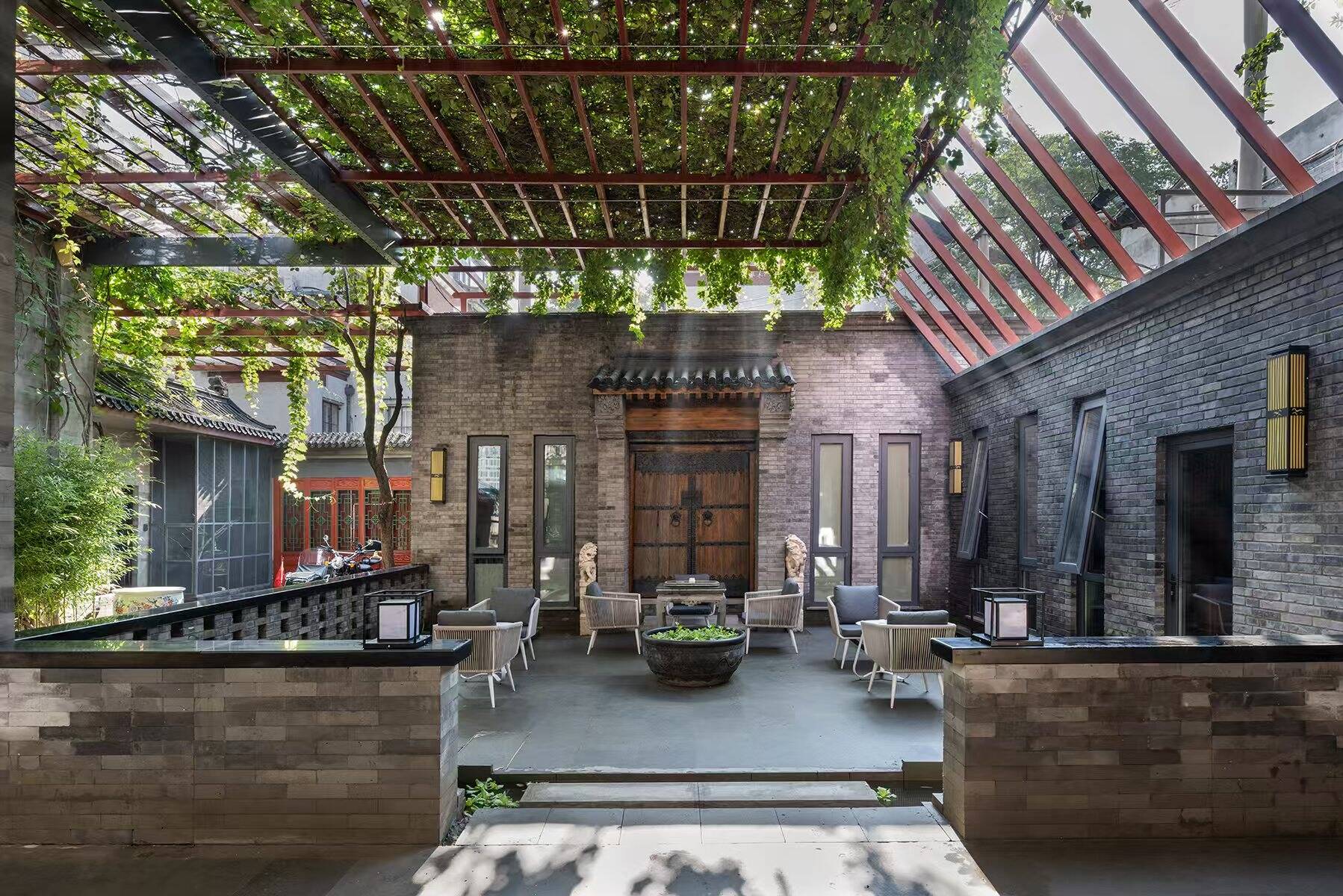 China Beijing Nanluoguxiang Manxin Mansion Terras