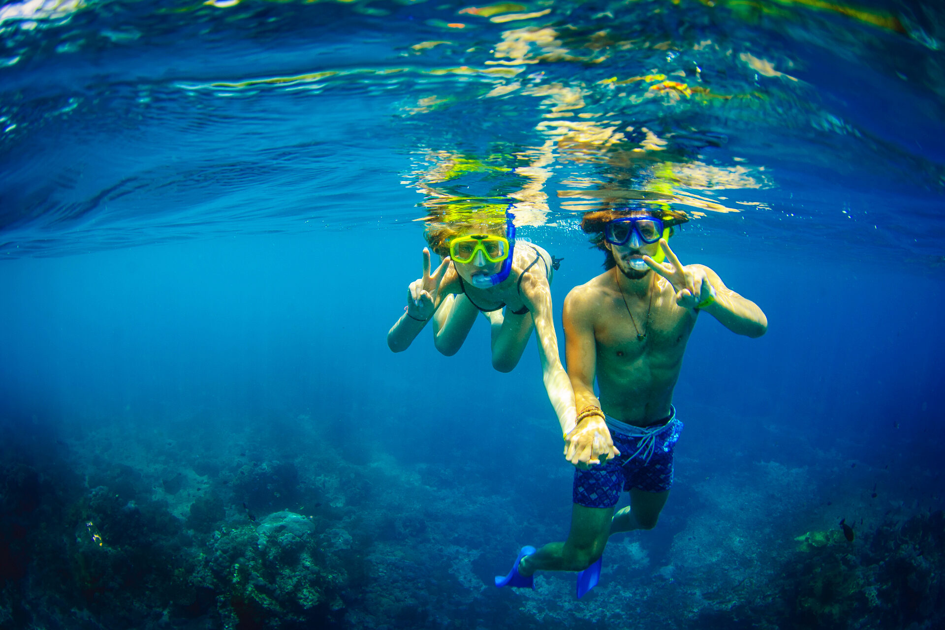 Snorkelend genieten van de onderwaterwereld bij Nusa Penida in Indonesie