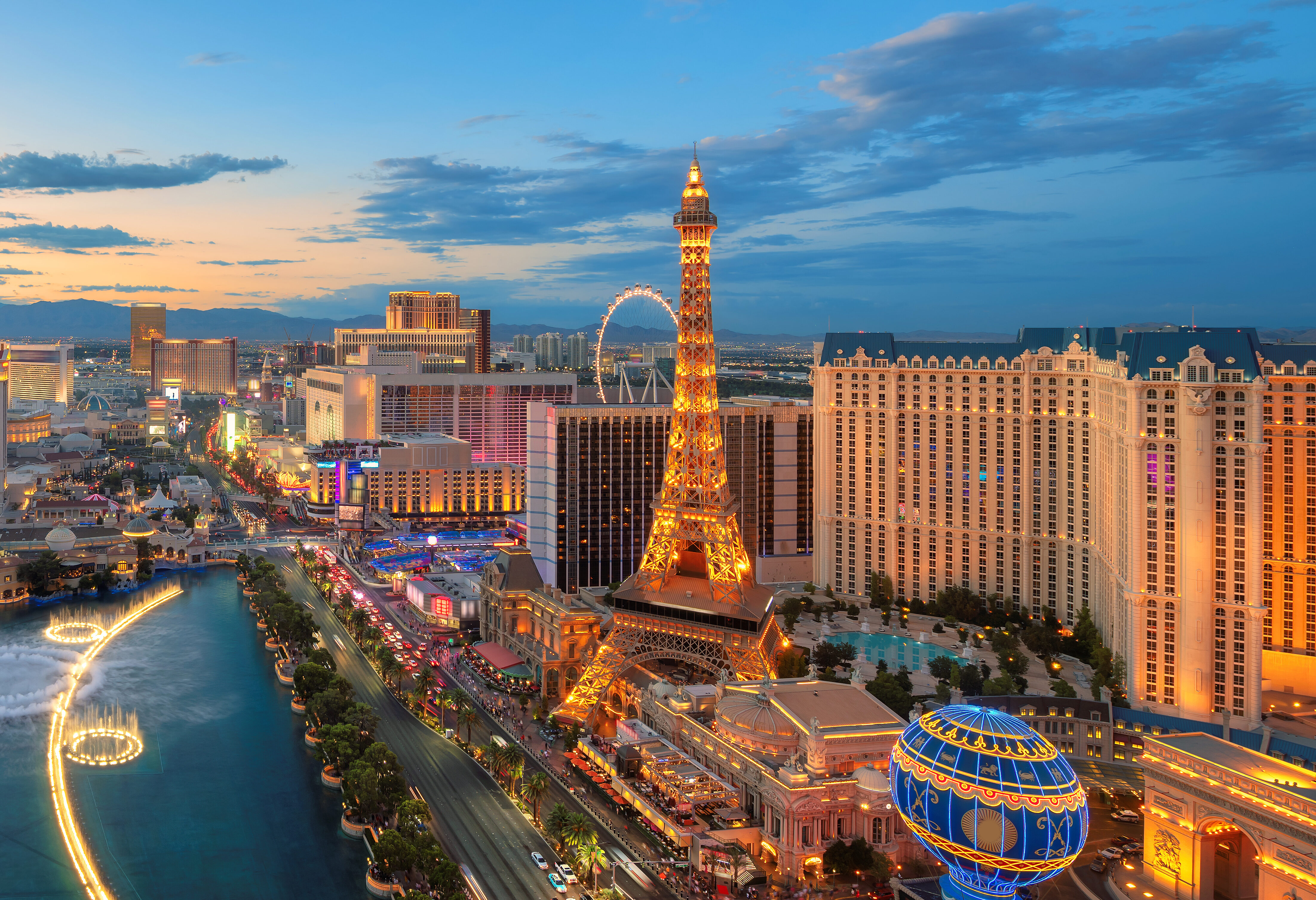 Amerika Las Vegas Strip Avond