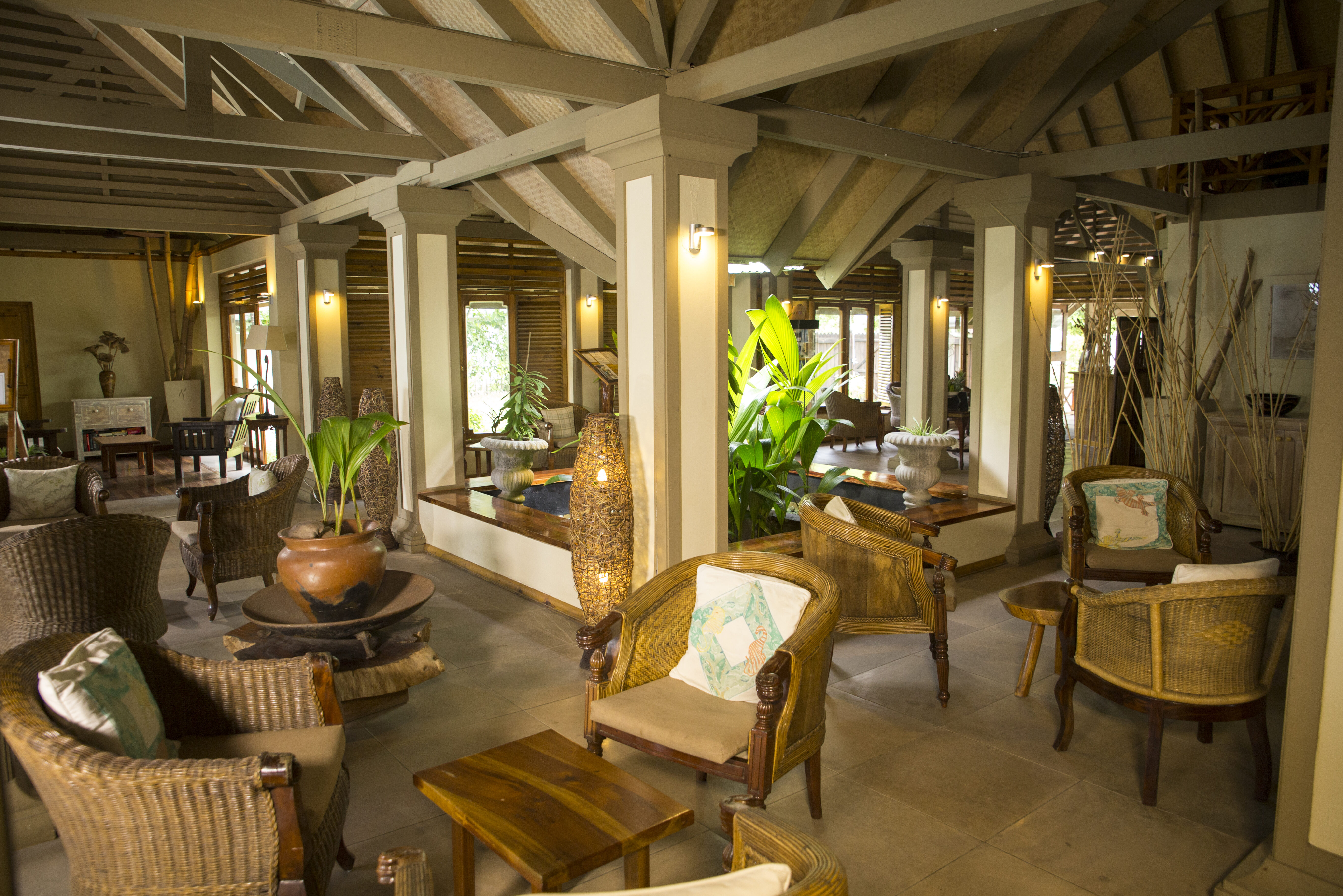 Seychellen Praslin Indian Ocean Lodge Lobby