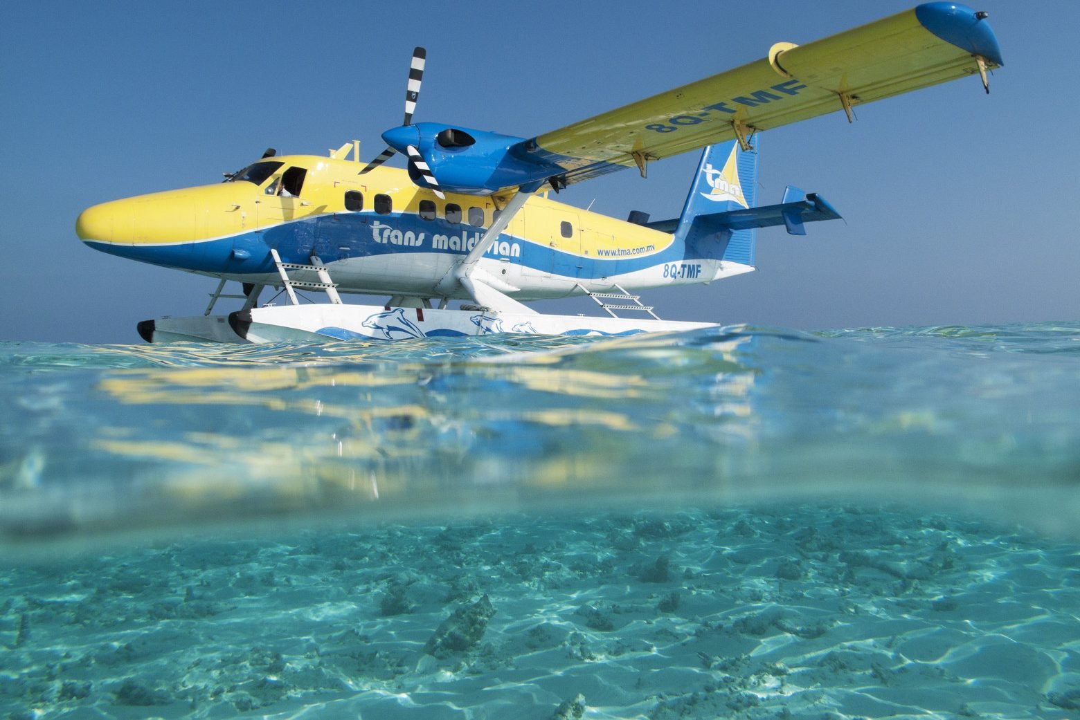Vilamendhoo Resort op de Malediven met watervliegtuig