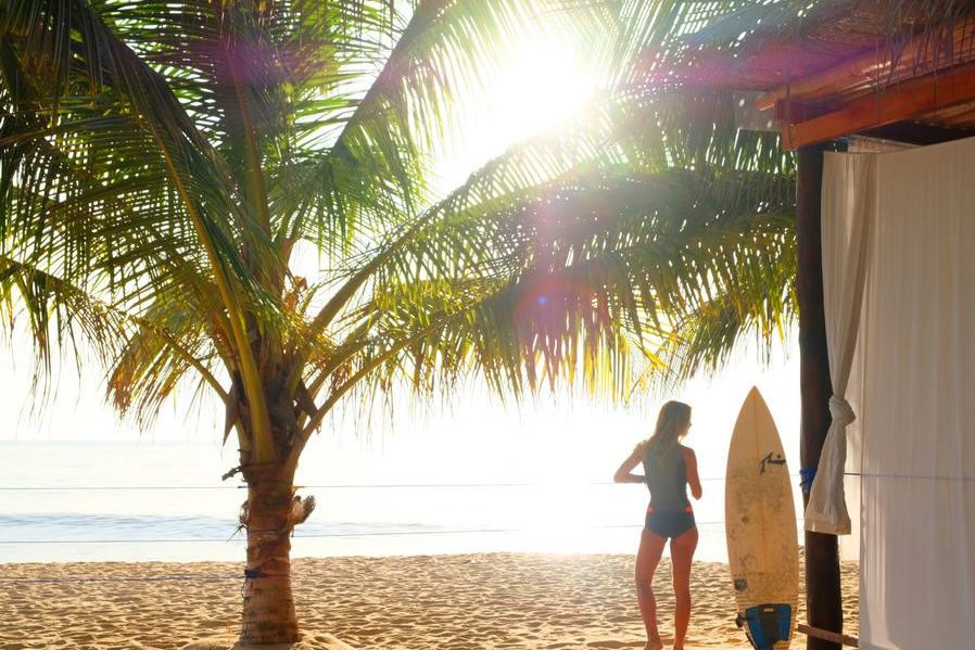 Surfen bij Roccos in Arugam Bay in Sri Lanka