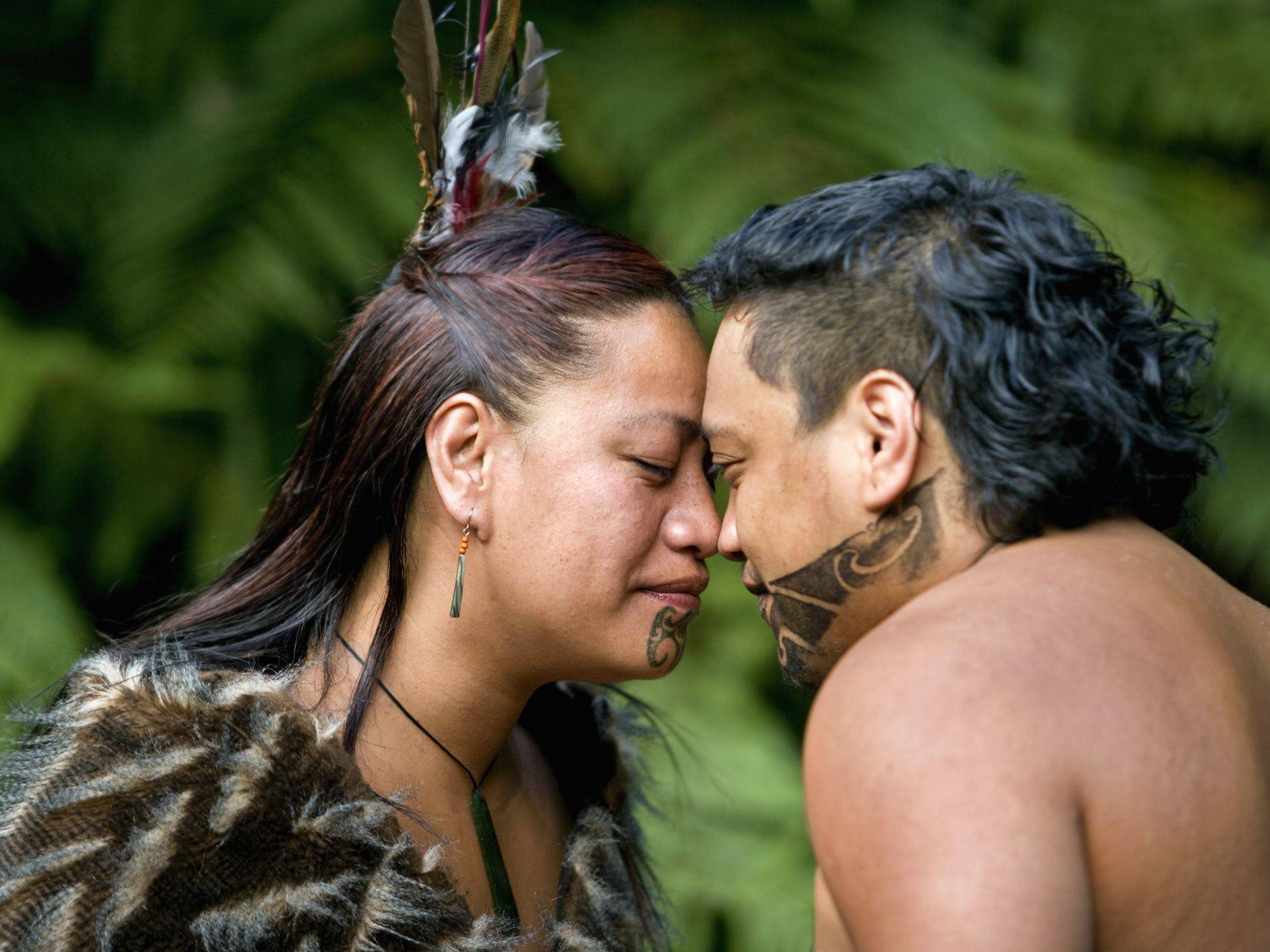Maori hongi begroeting