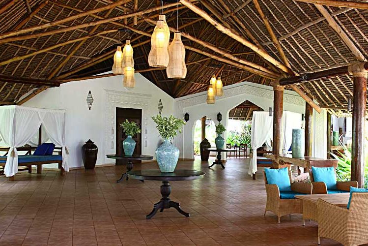 Lobby van het Blue Bay Resort op Zanzibar