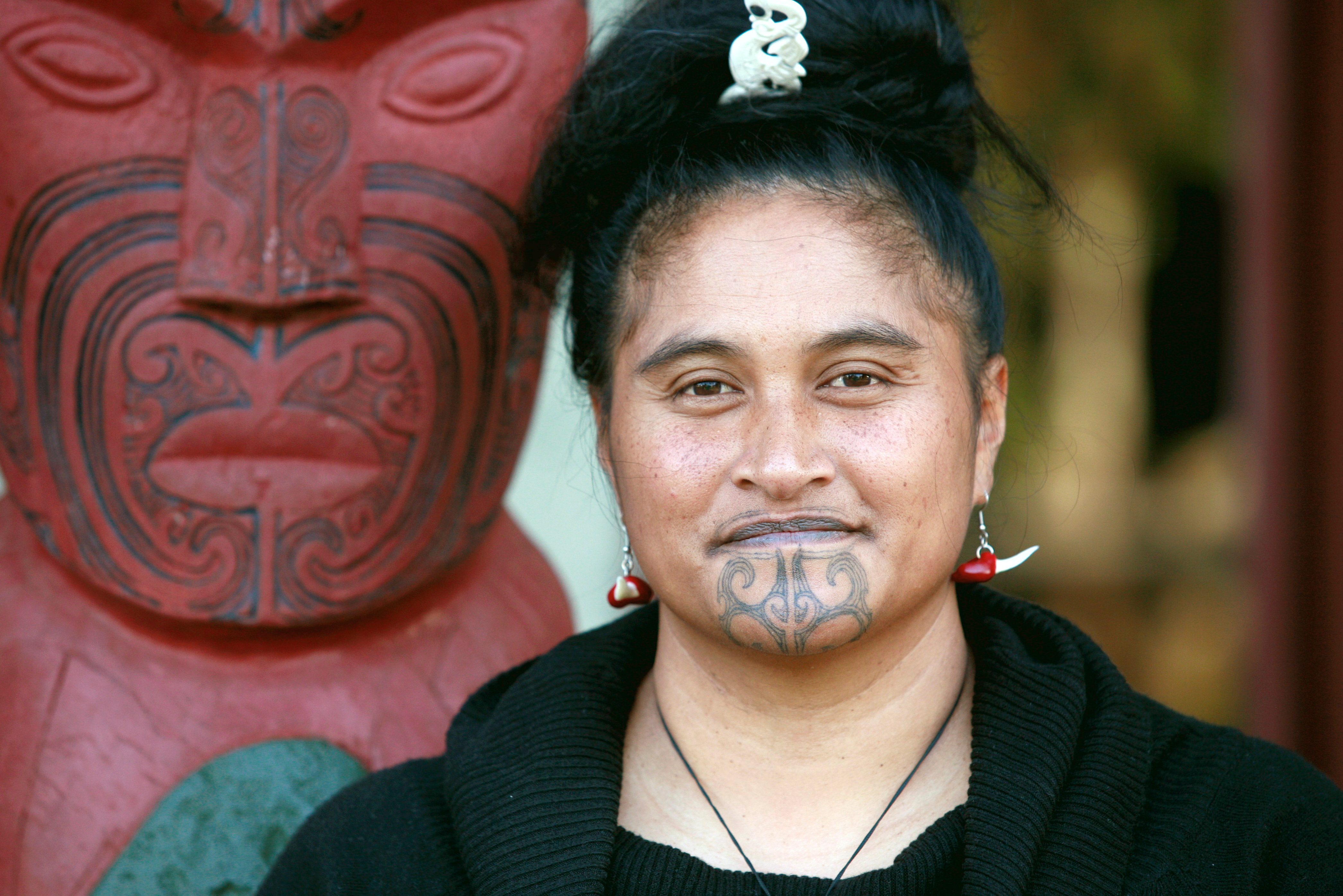 Maori vrouw Nieuw Zeeland