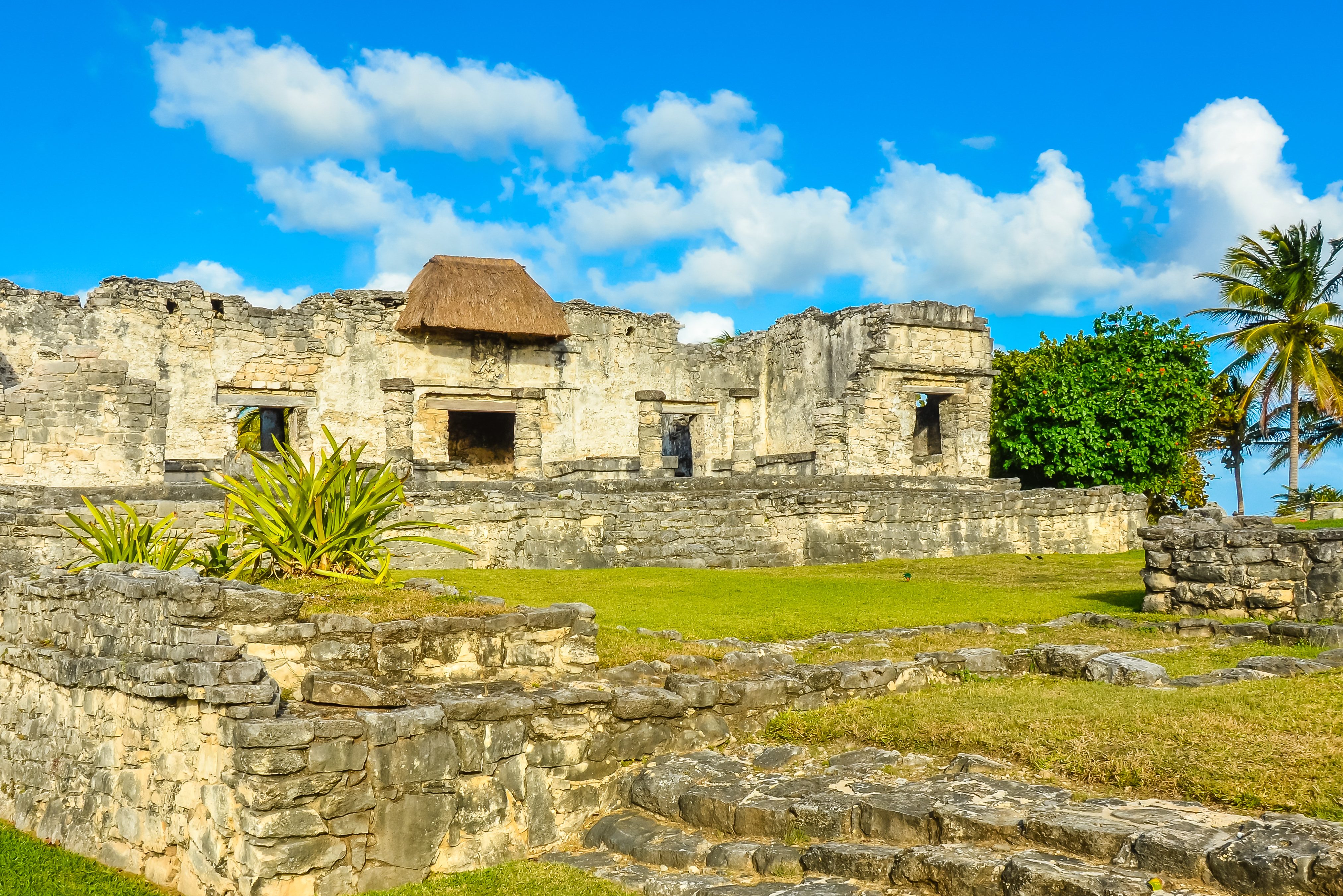 Maya tempels van Tulum op schiereiland Yucatan in Mexico