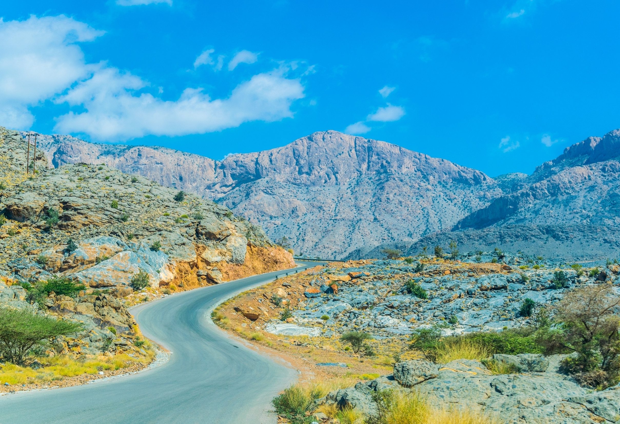 Weg van Nizwa naar Jebel Shams in Oman