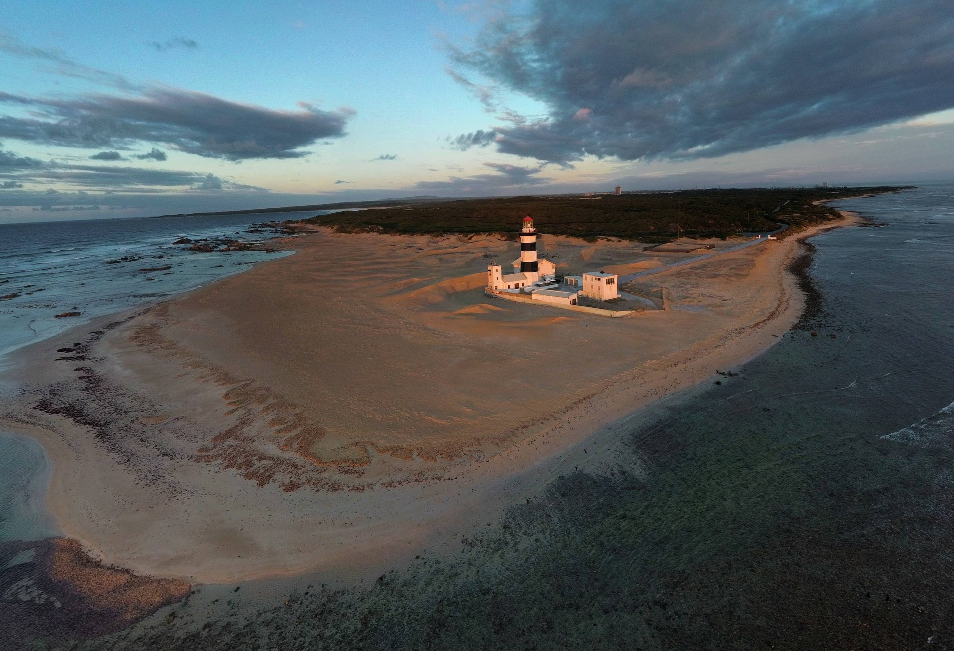 Zuid-Afrika-Port-Elizabeth-vuurtoren-van-Cape-Recife-panorama-foto