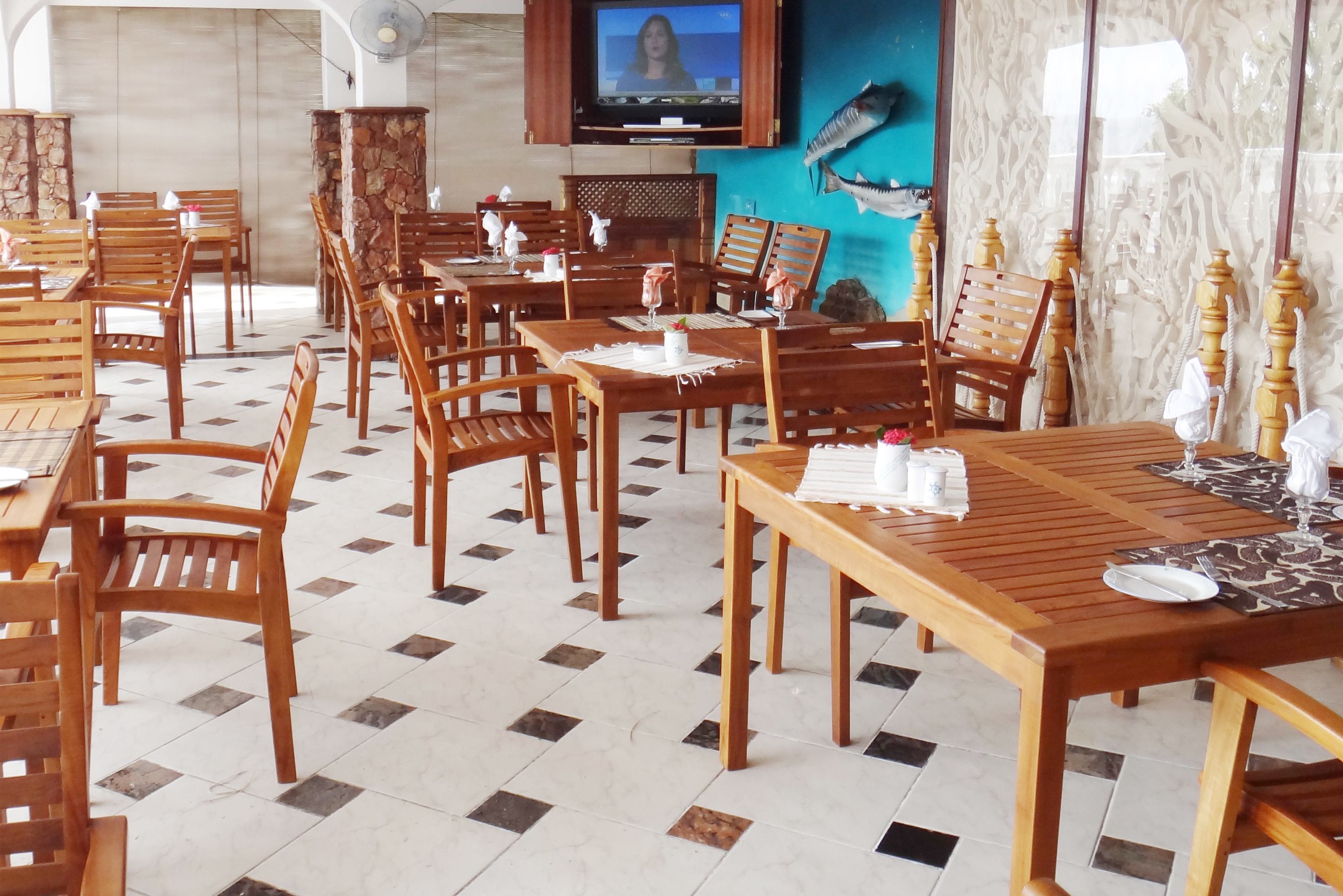 Restaurant van Le Relax Hotel op Mahe op de Seychellen