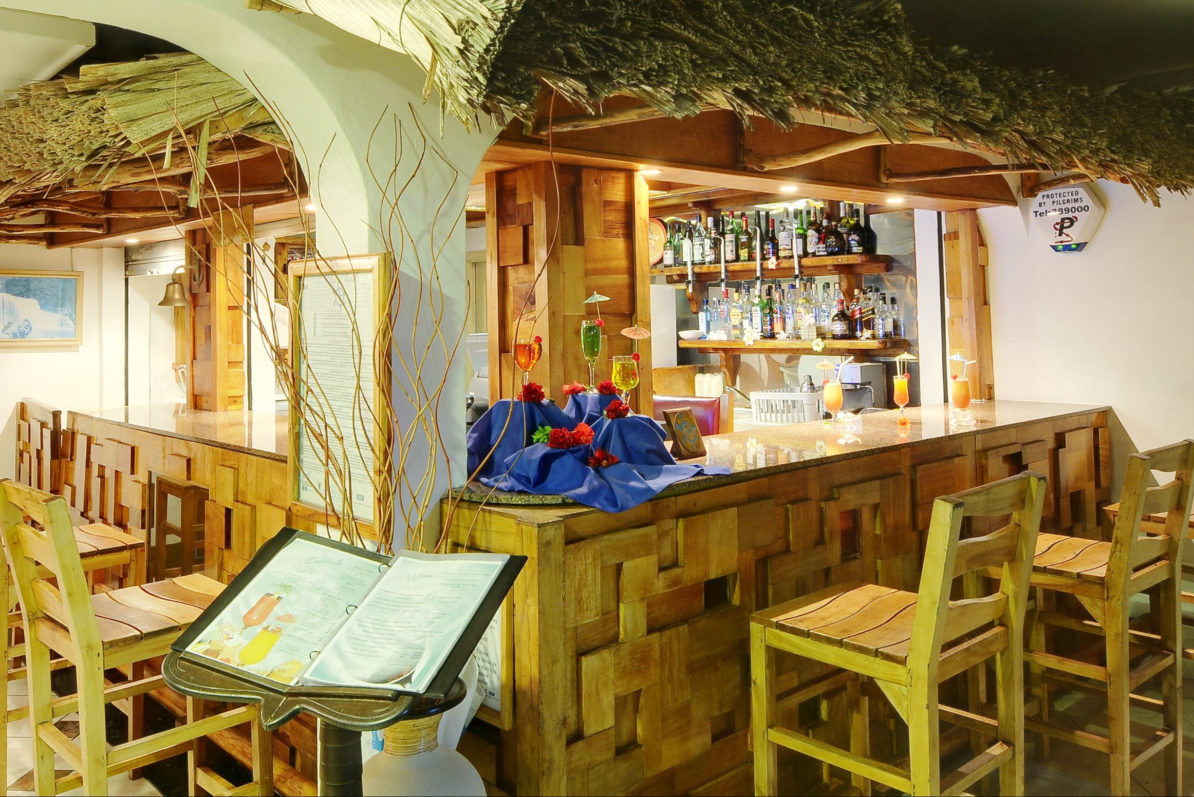 Bar van het Le Relax Hotel op Mahe op de Seychellen