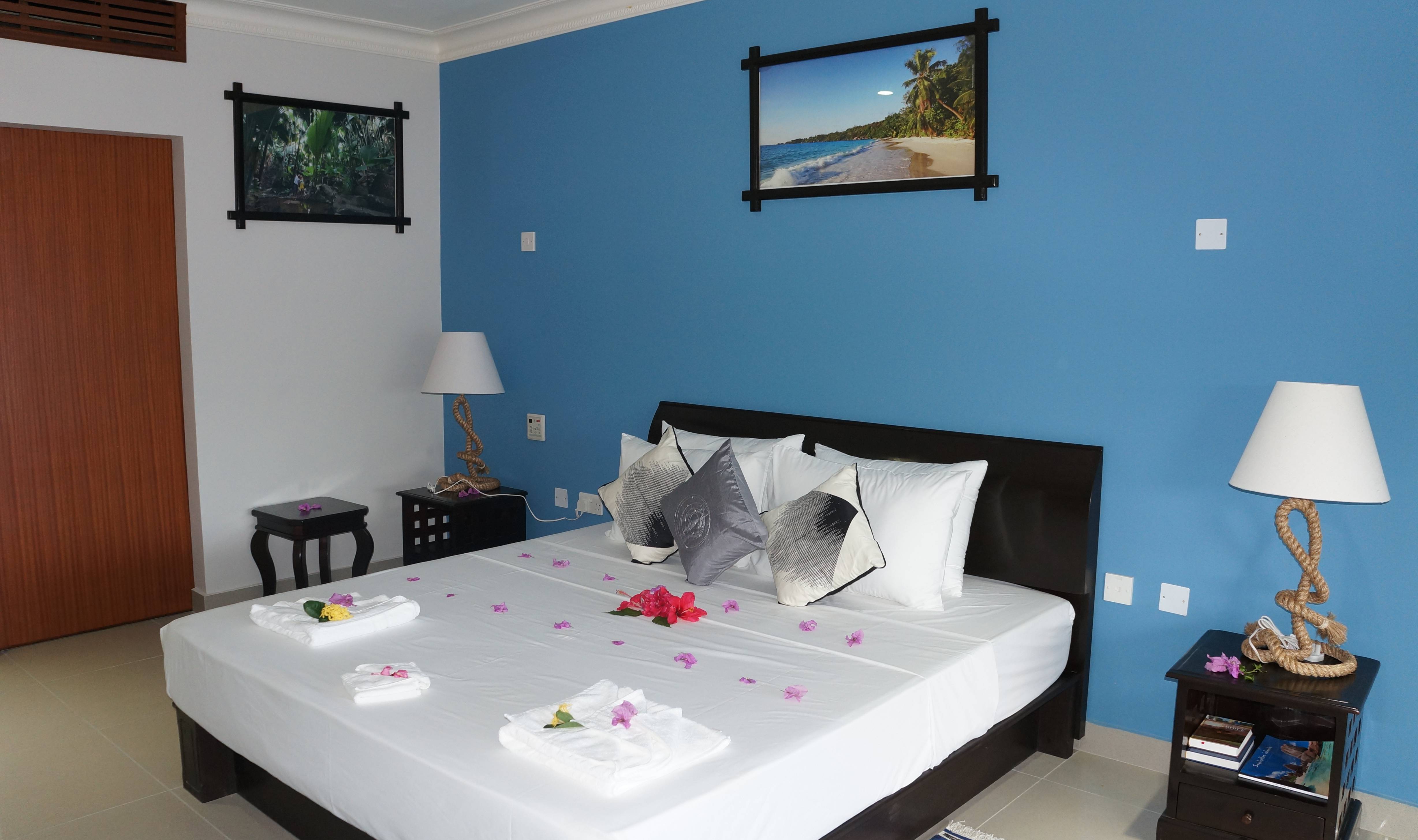 Deluxe kamer van het Le Relax Hotel op Mahe op de Seyhellen