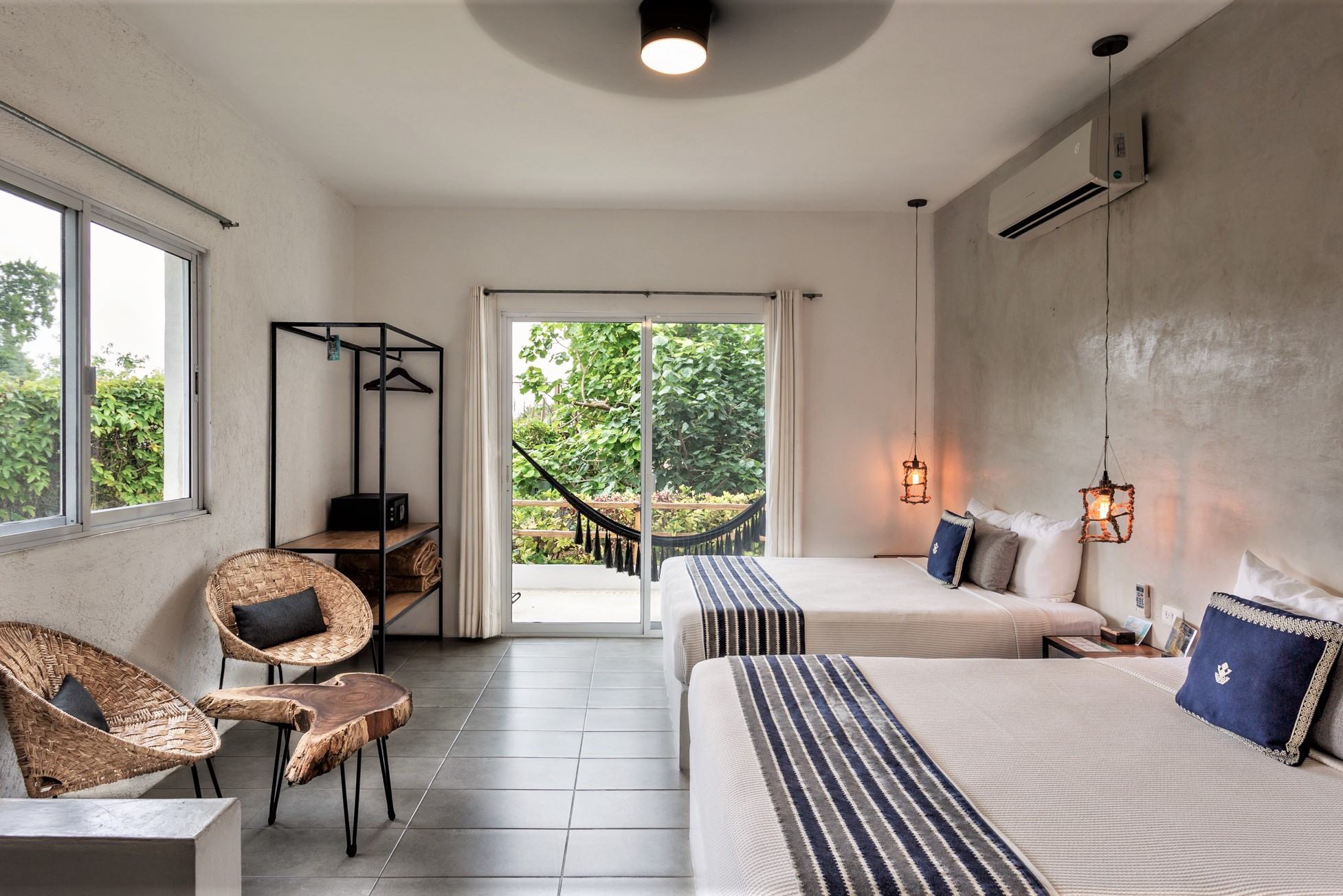 Twin kamer van Aires Bacalar in Mexico