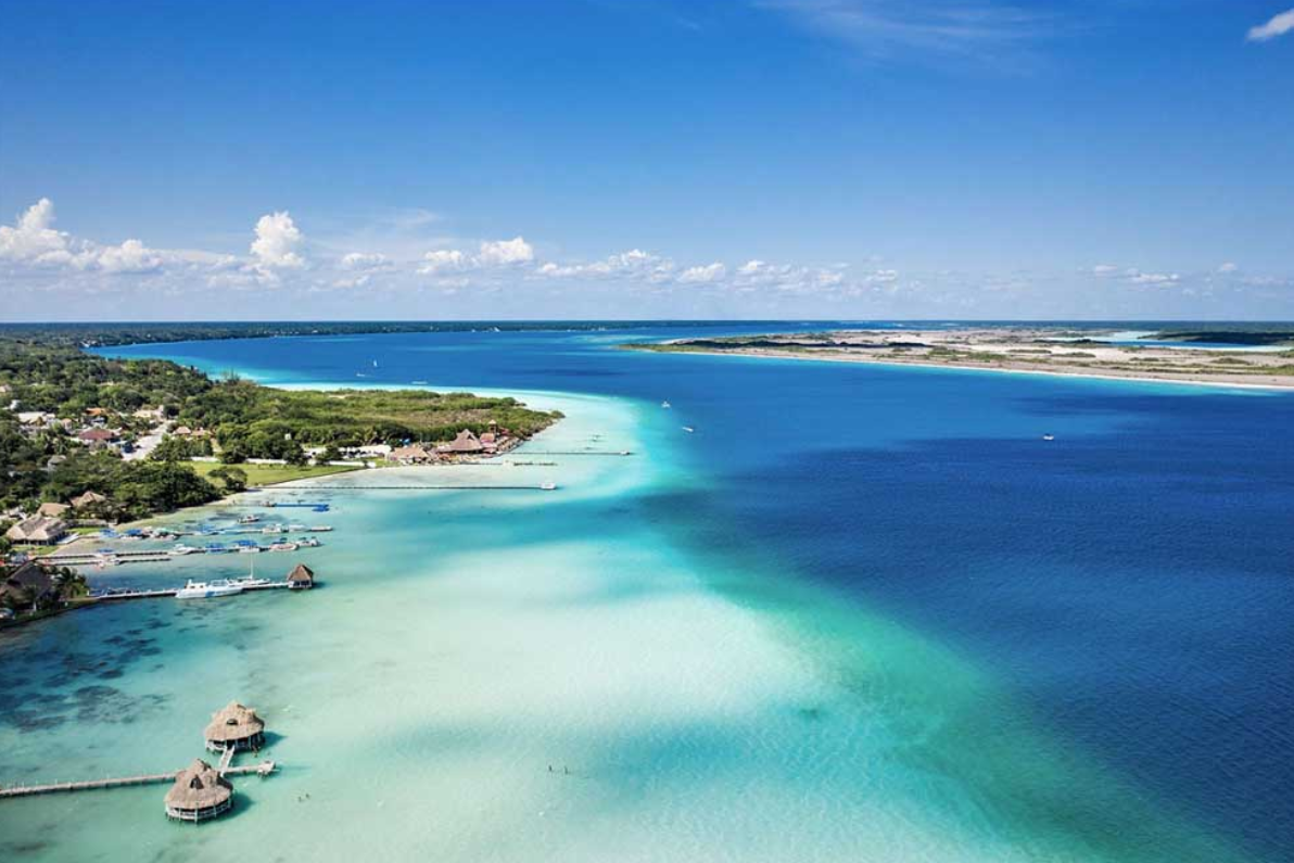 Lagune bij Aires Bacalar in Mexico