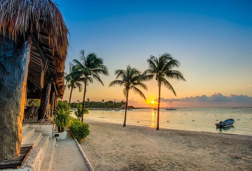 Strand van Akumal Caribe in Mexico