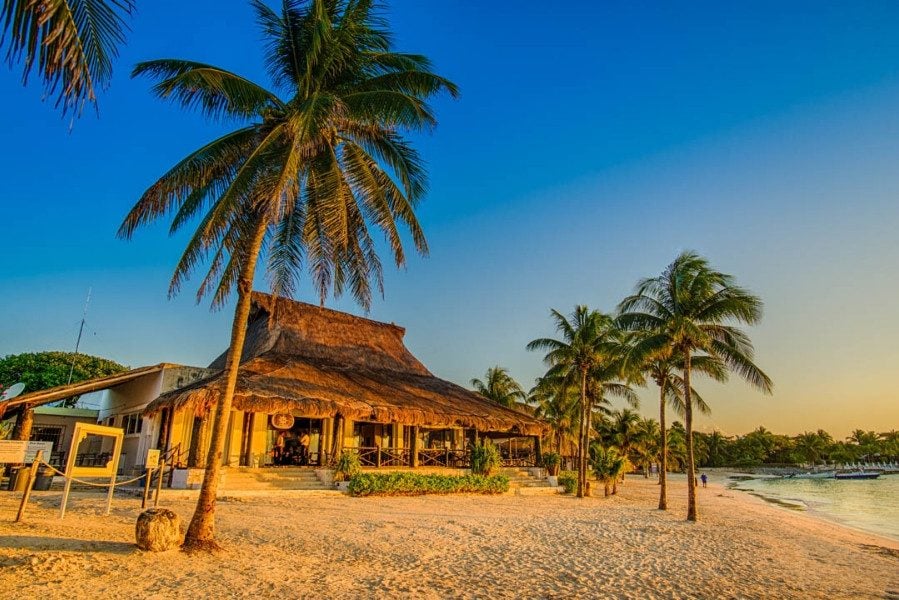 Strand van Akumal Caribe in Mexico