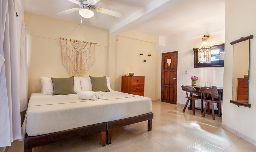 Economy kamer van La Palapa op Isla Holbox in MExico