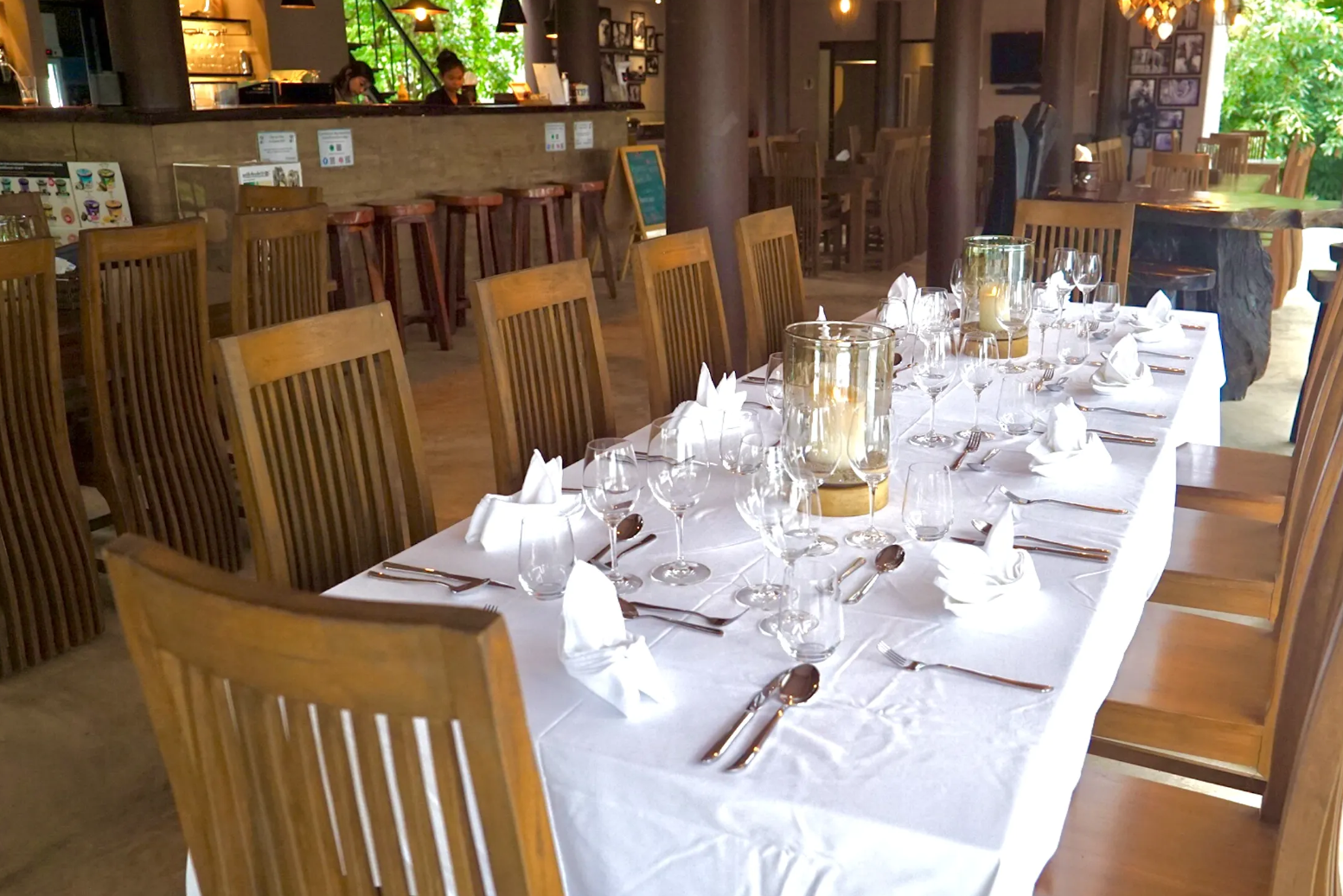 Restaurant receptie bij I Love Phants Lodge