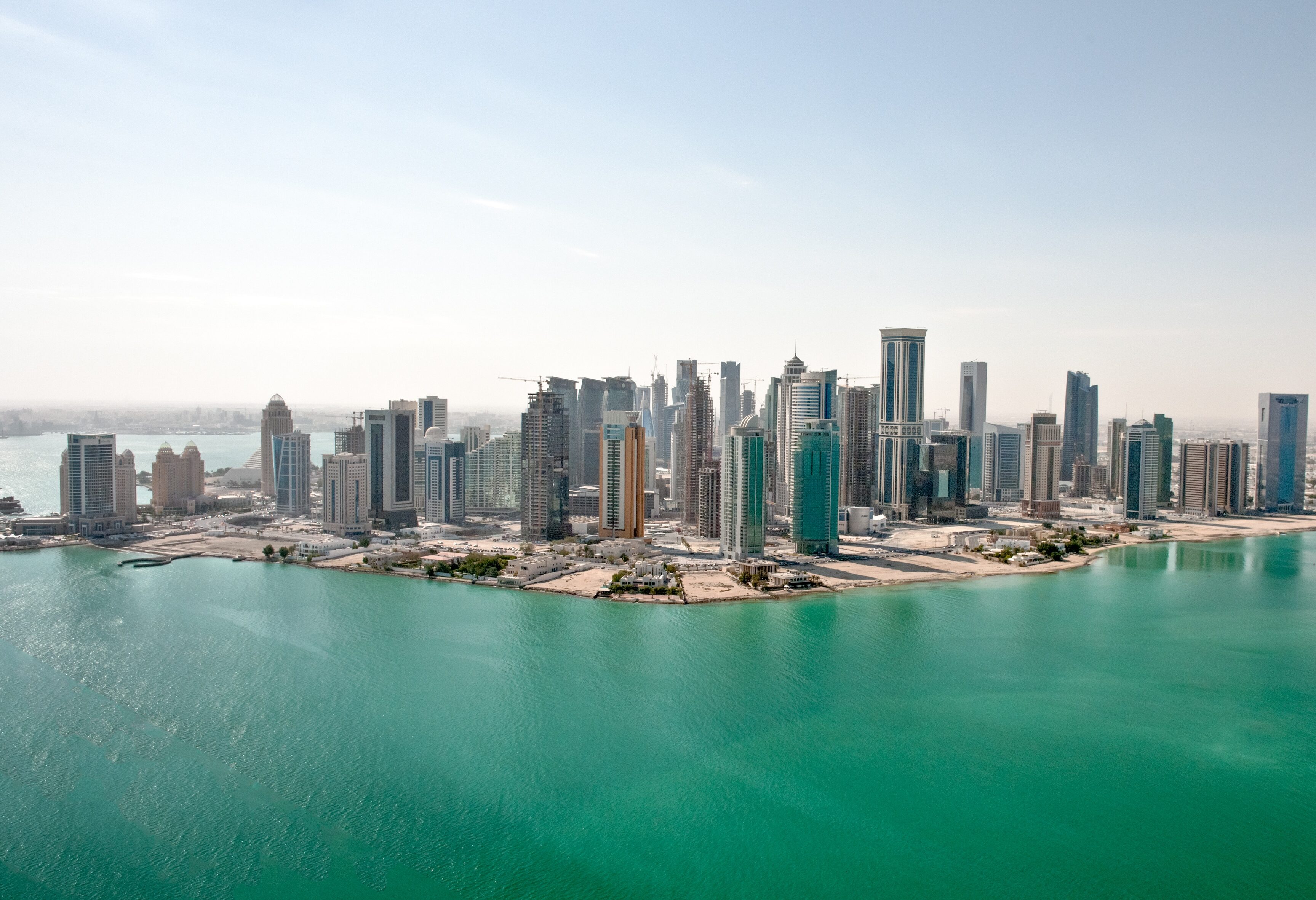 Skyline van West Bay in Doha in Qatar