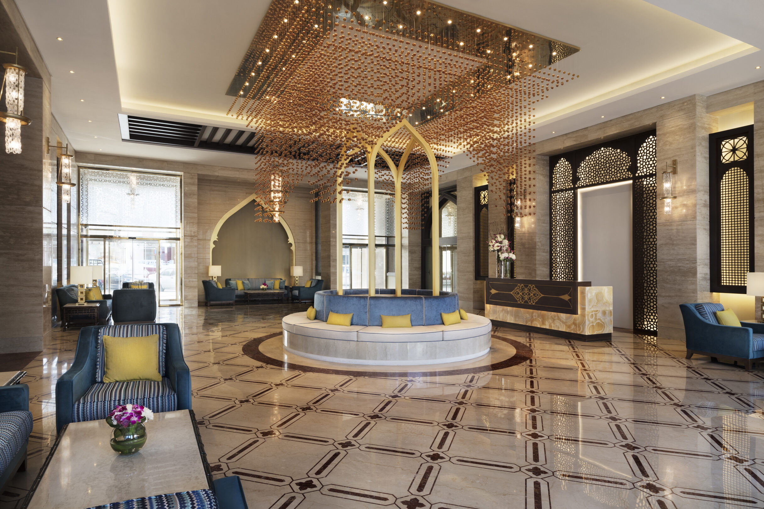 Lobby van het Al Najada by Tivoli hotel in Doha in Qatar