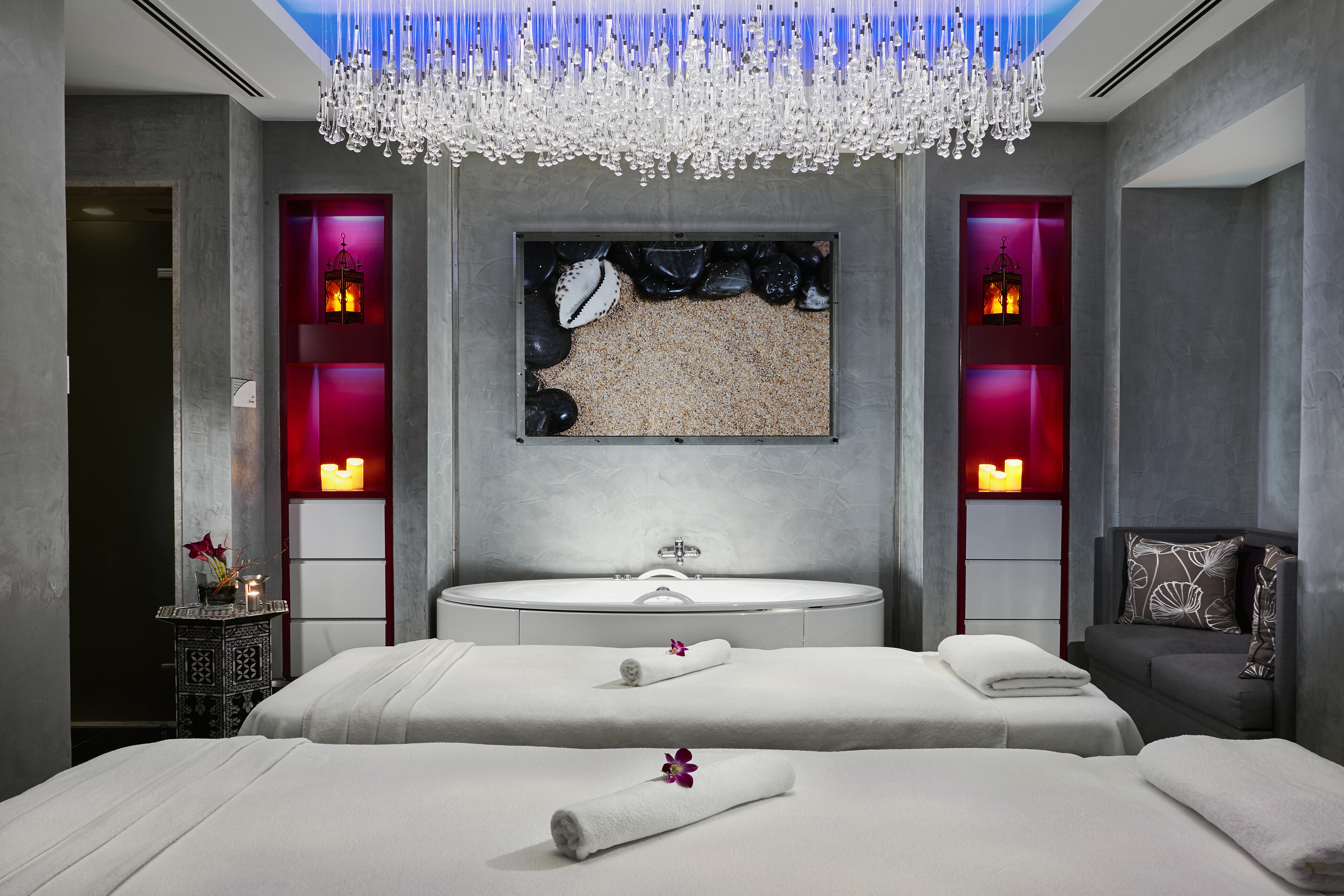 Spa behandelkamer voor koppels in het Intercontinental Beach Resort in Doha in Qatar