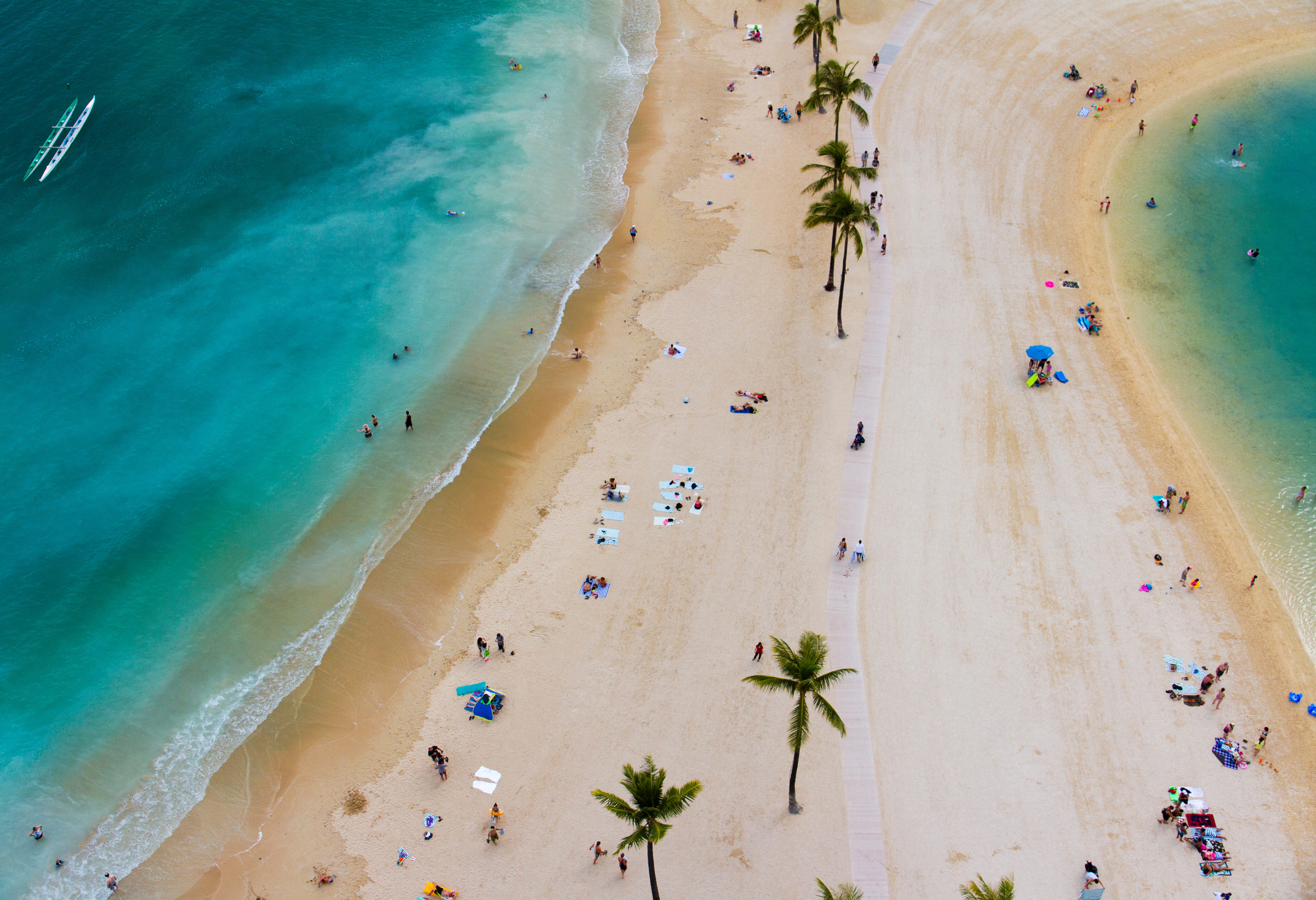 Amerika Hawaii Oahu Waikiki Aerial