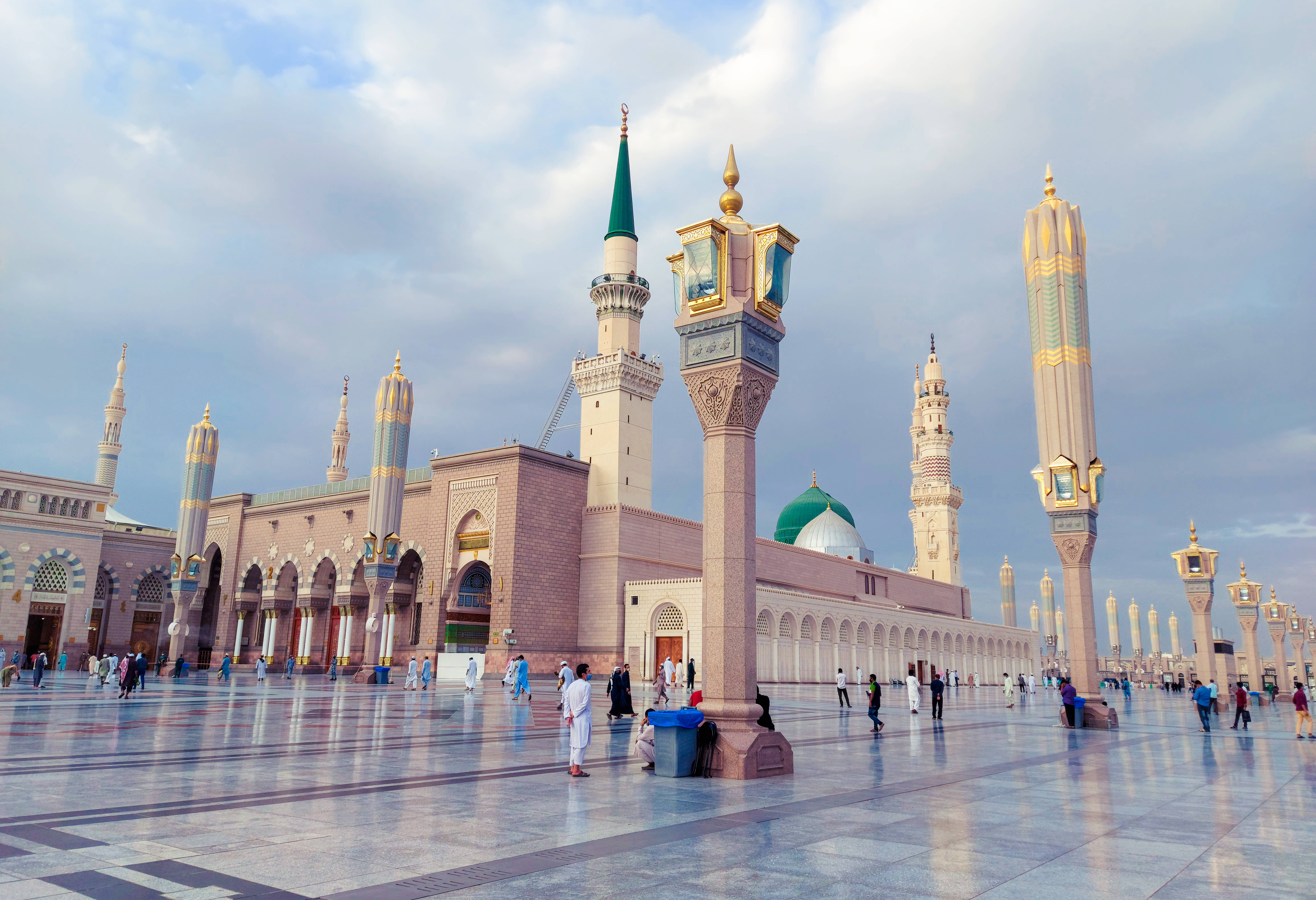 Pelgrims Masjid Al Nabawi Moskee Medina Saoedi-Arabië