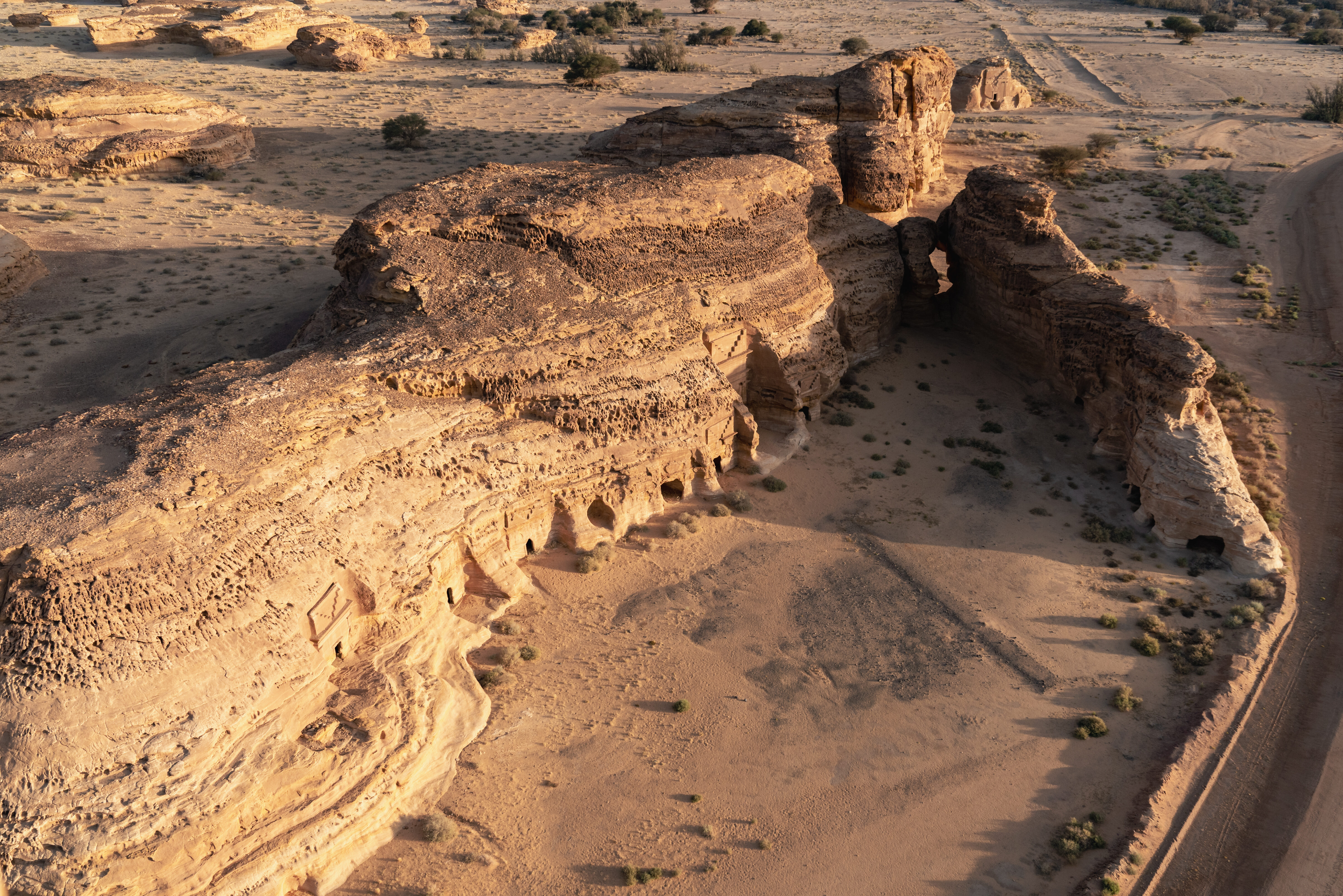 Nabatese graven van boven gezien