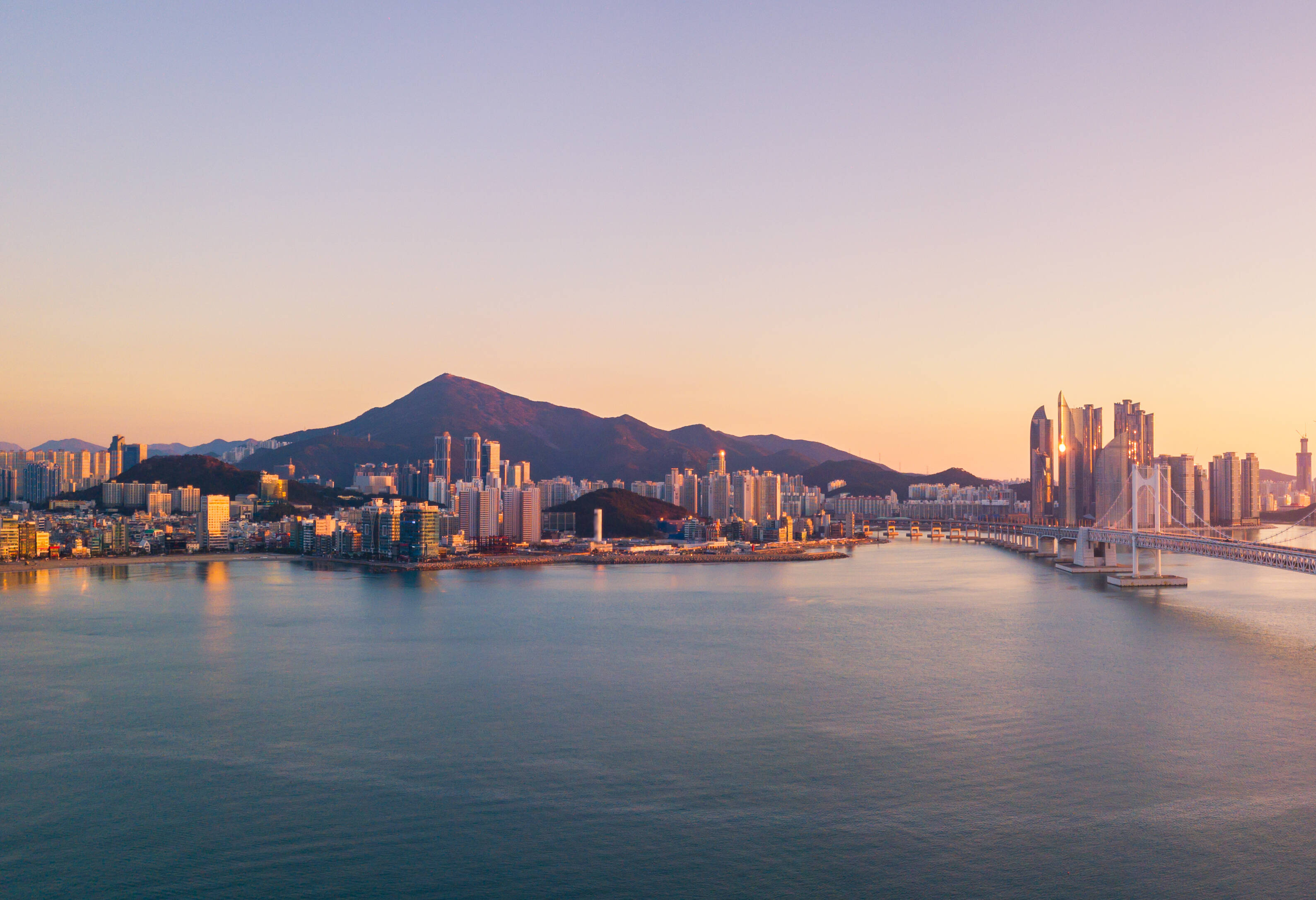Skyline van Busan Zuid-Korea