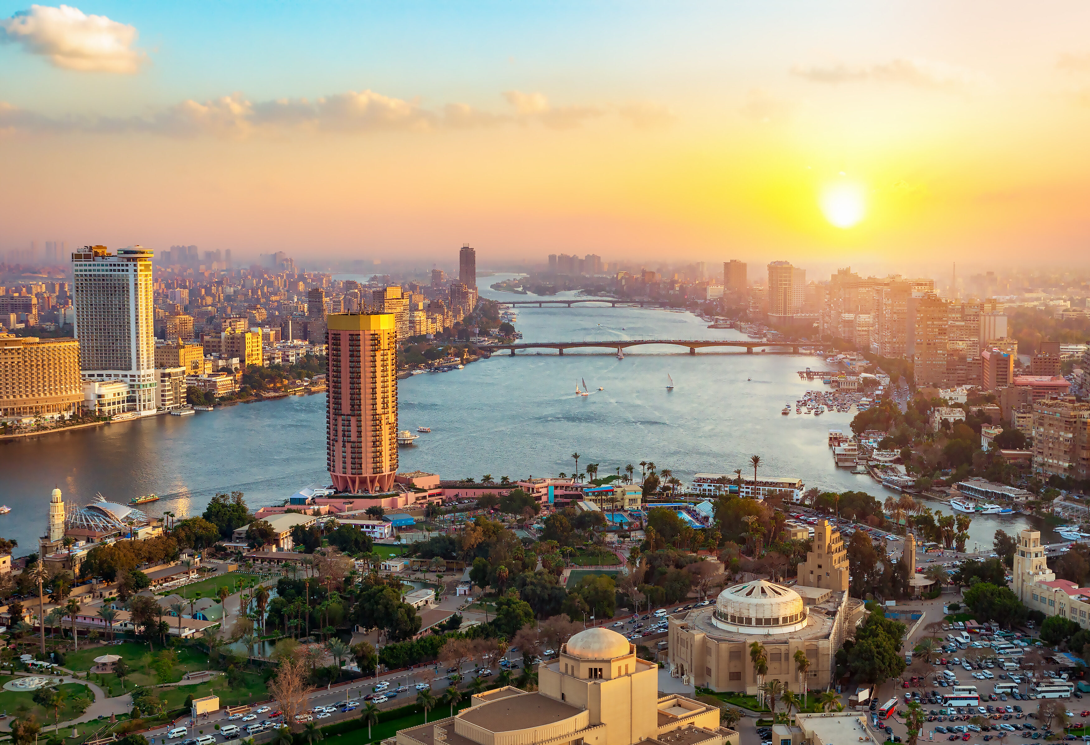 Stadsuitzicht over Cairo in Egypte