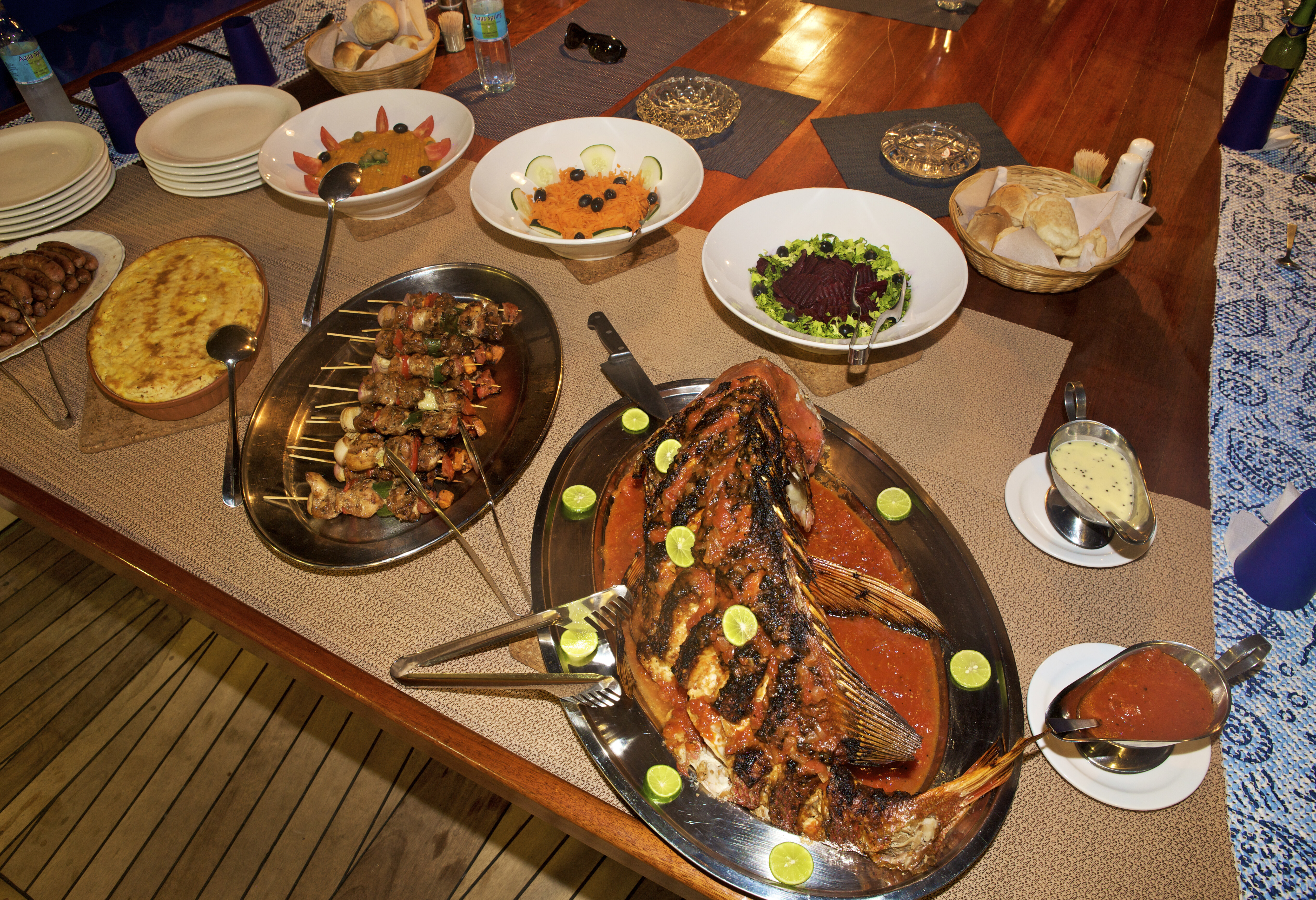 Seychellen Silhouette Cruises Barbecue