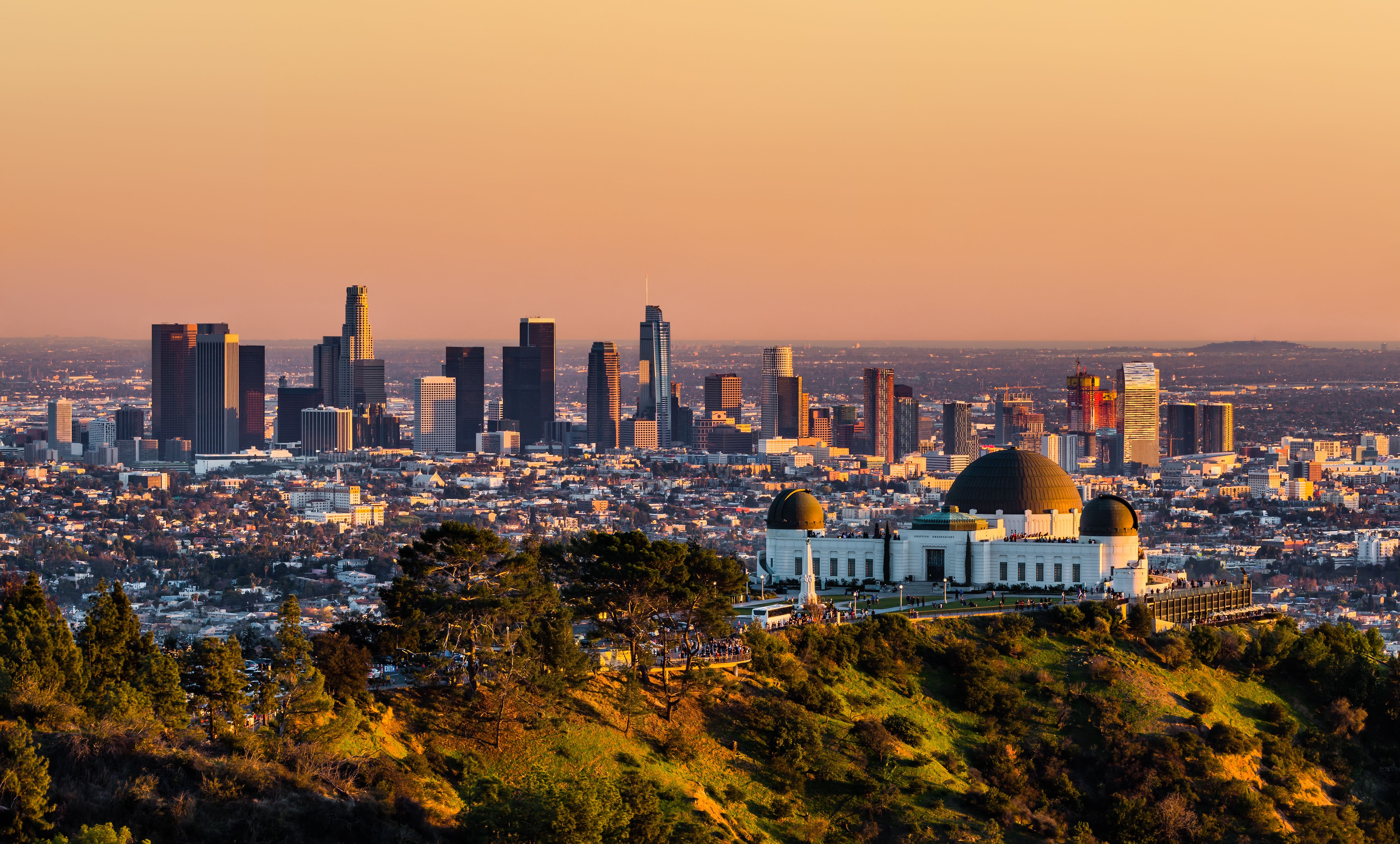 Amerika-Californië-Los-Angeles-griffith-observatory-sunset