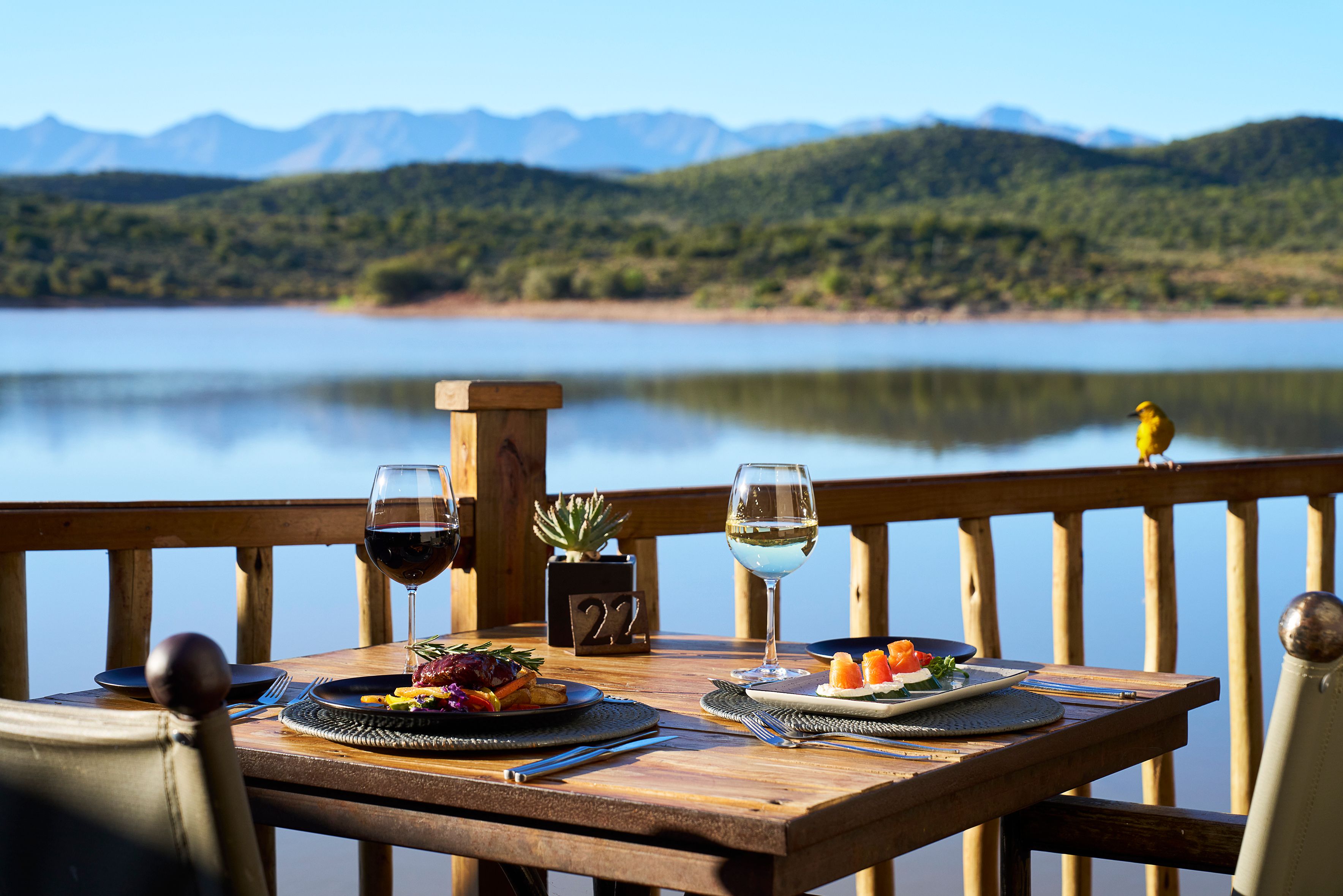 Zuid-Afrika Oudtshoorn Klein Karoo Buffelsdrift Game Lodge Dineren