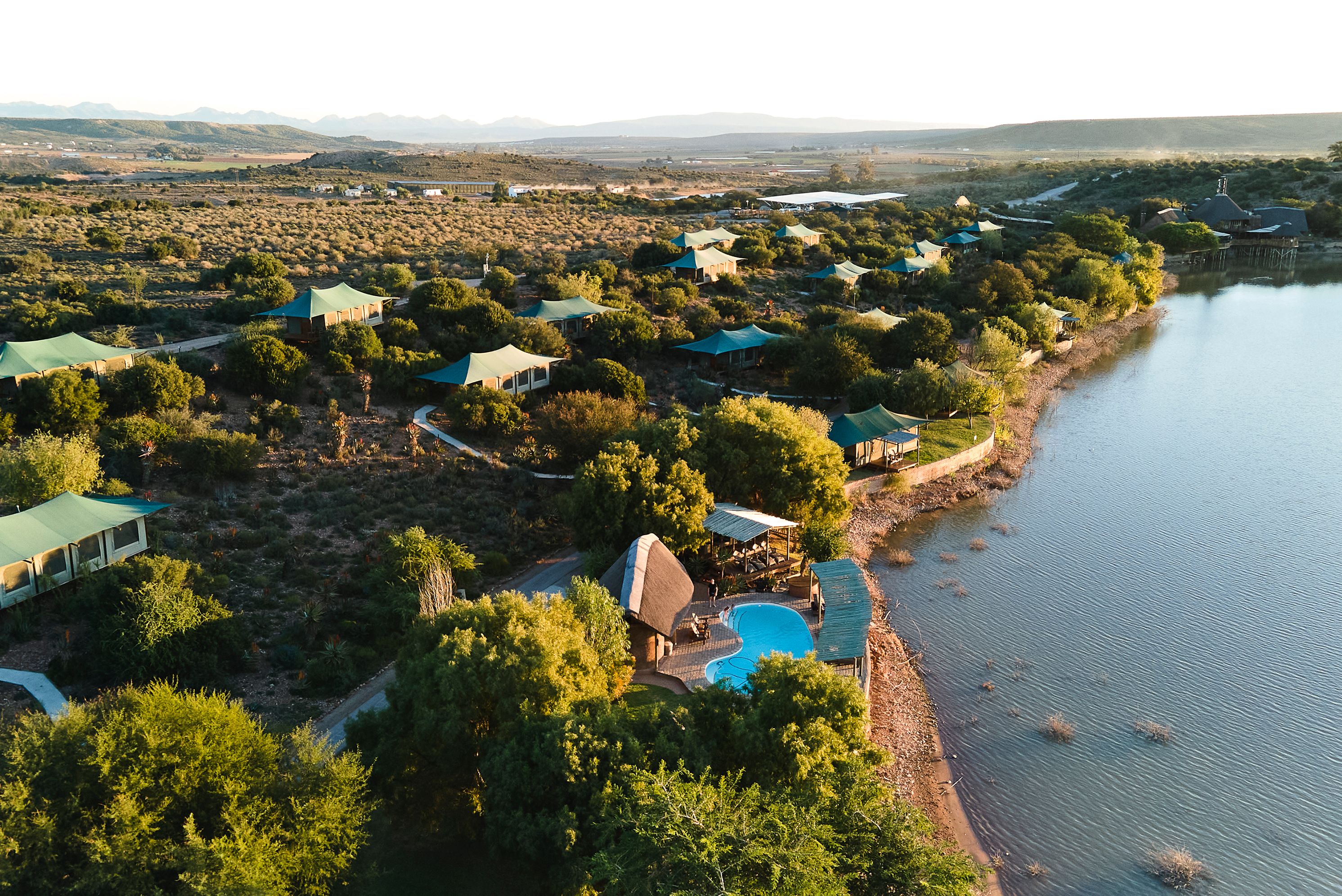 Zuid-Afrika Oudtshoorn Klein Karoo Buffelsdrift Game Lodge Omgeving