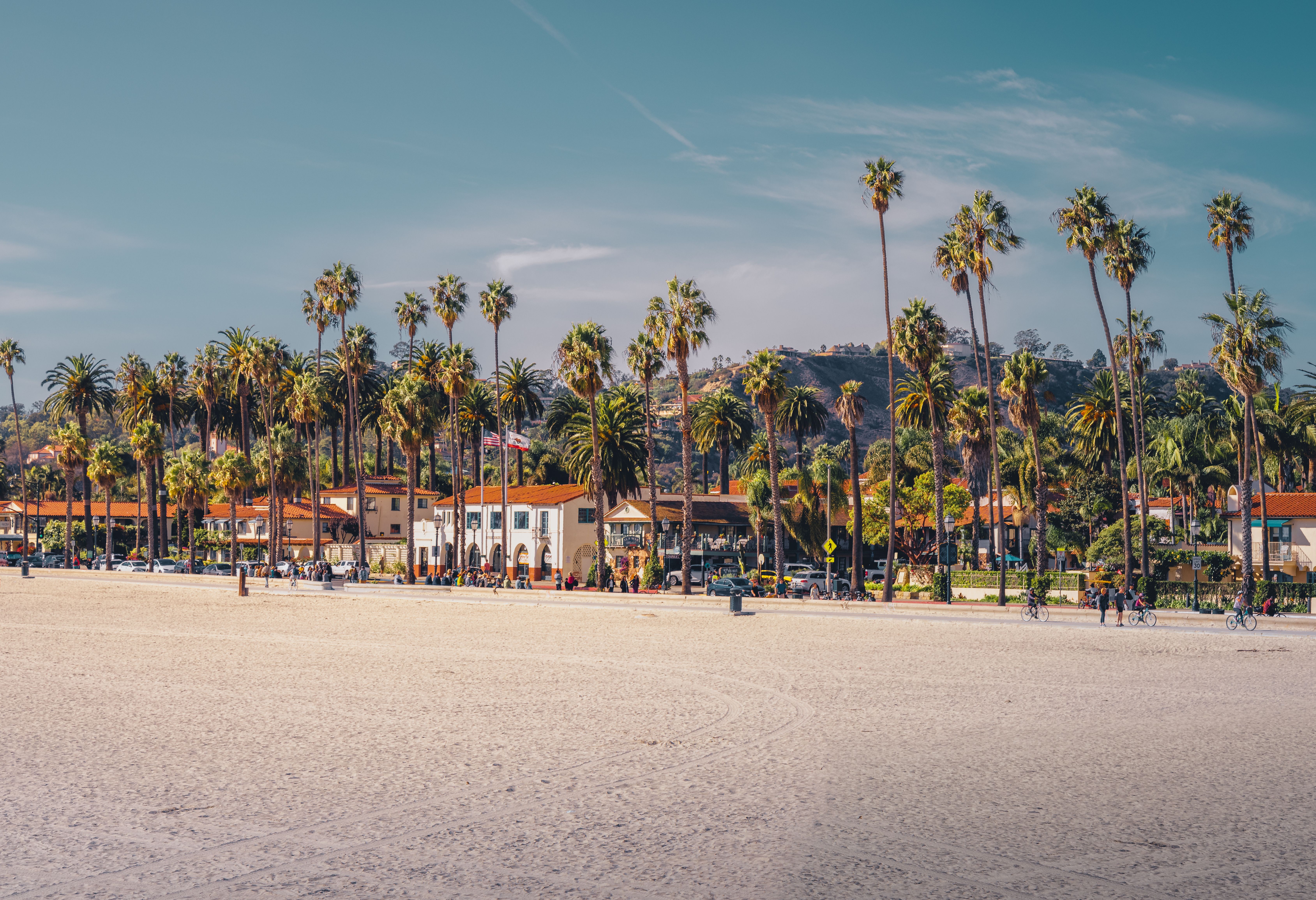 Amerika Santa Barbara Strand met Palmbomen