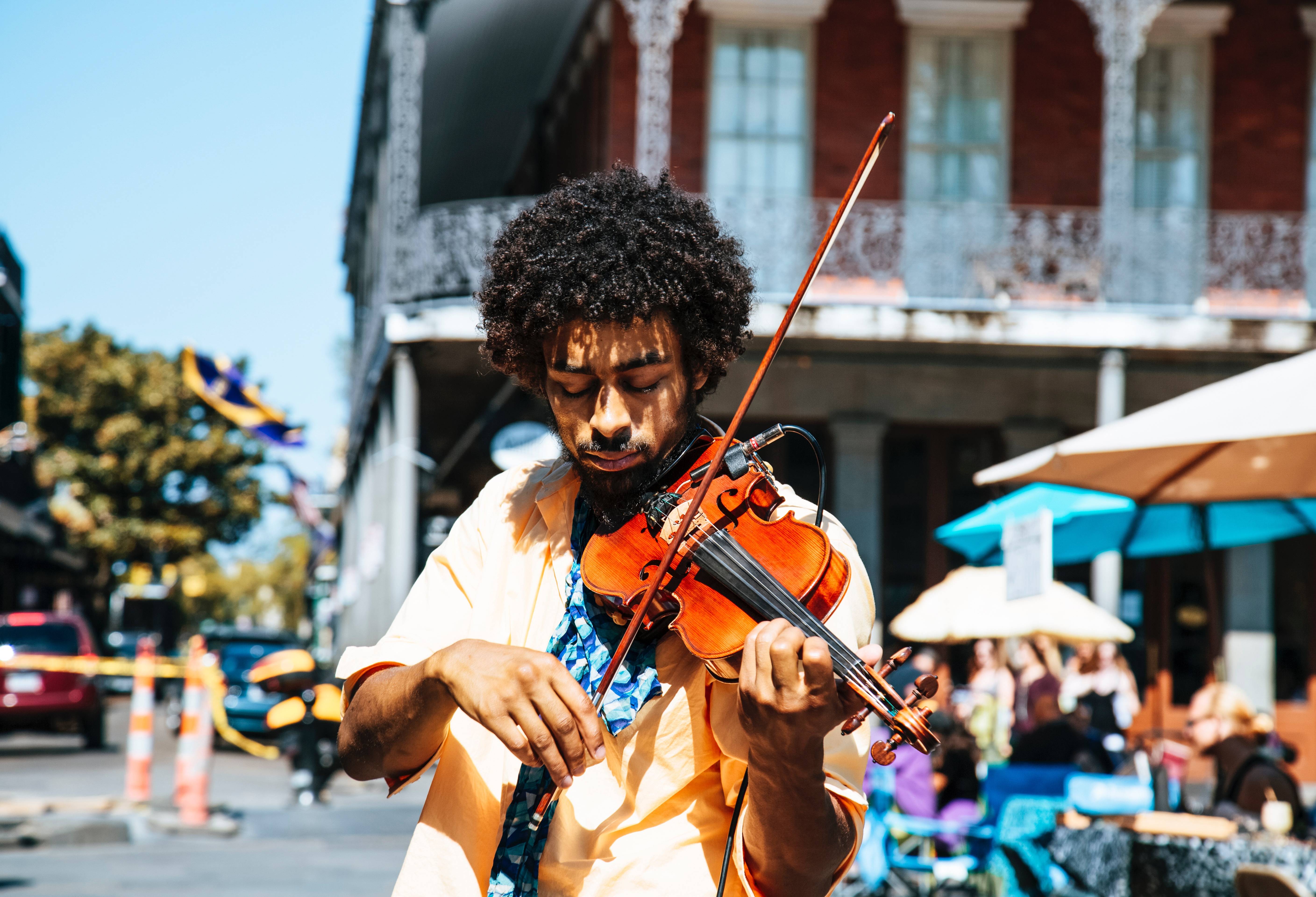 Straatmuzikant in New Orleans, Amerika