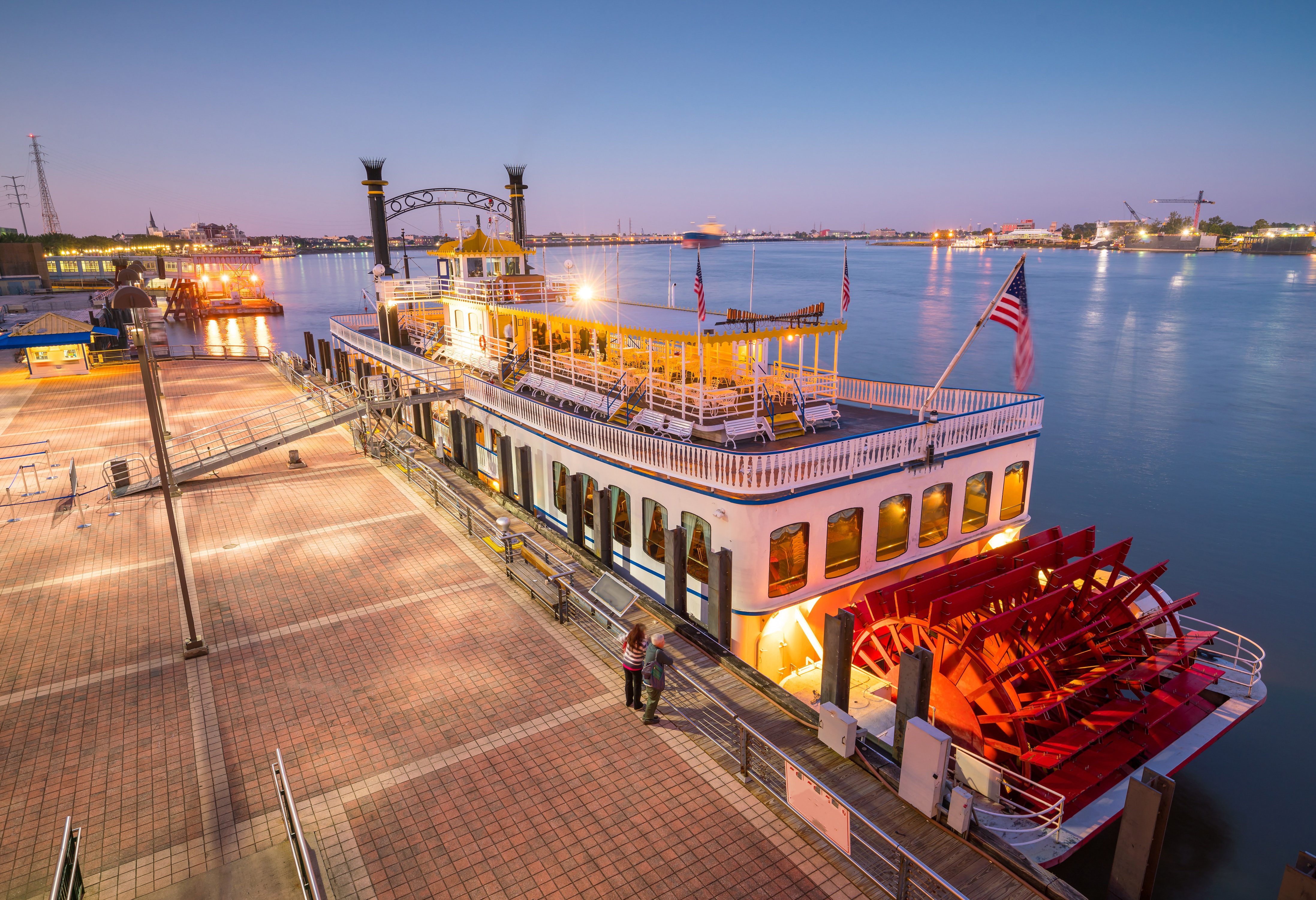 Stoomboot op de Mississippi bij New Orleans, Amerika
