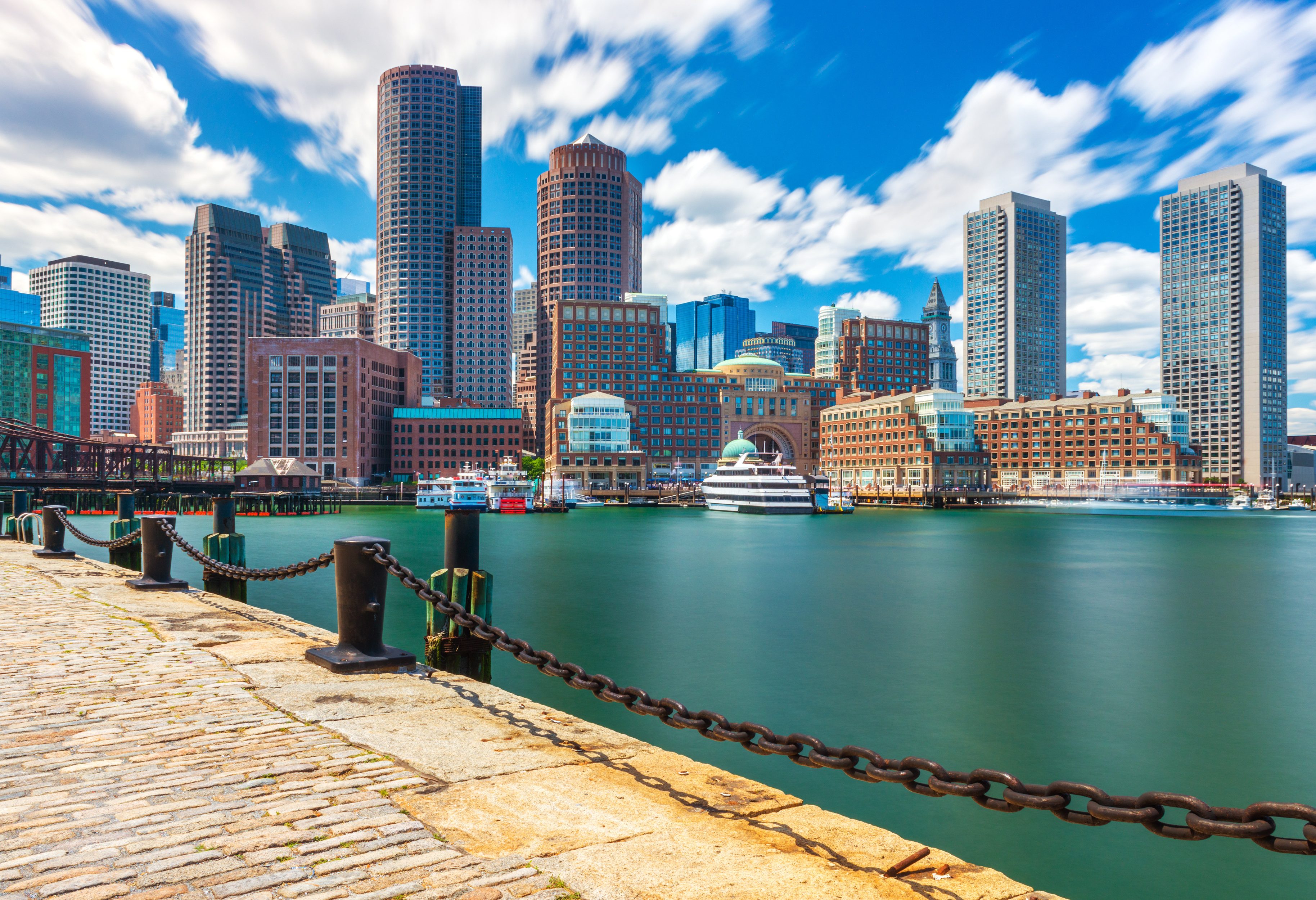 Skyline Boston haven, Amerika