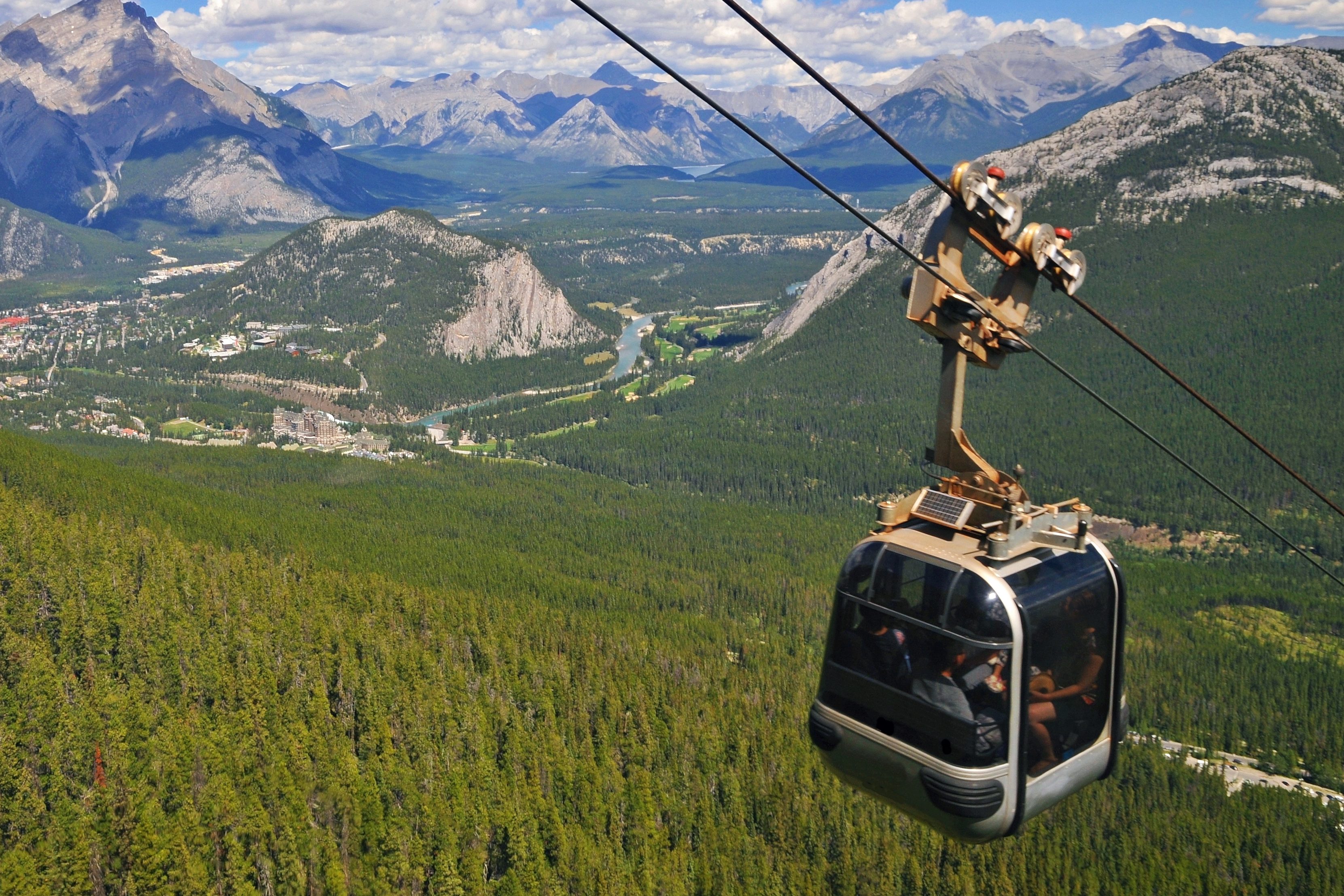 Gondola naar Sulpher Mountain in Banff National Park in de Rocky Mountains in Canada